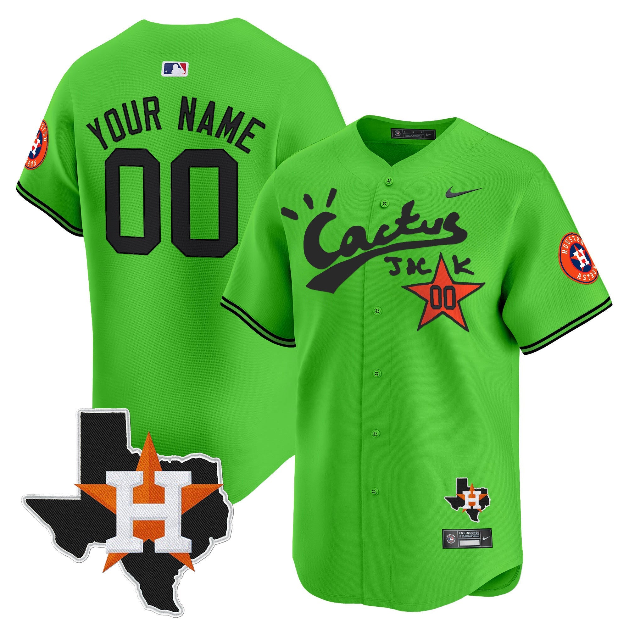 Houston Cactus Jack Patch Vapor Premier Limited Custom Jersey V11 – Stitched