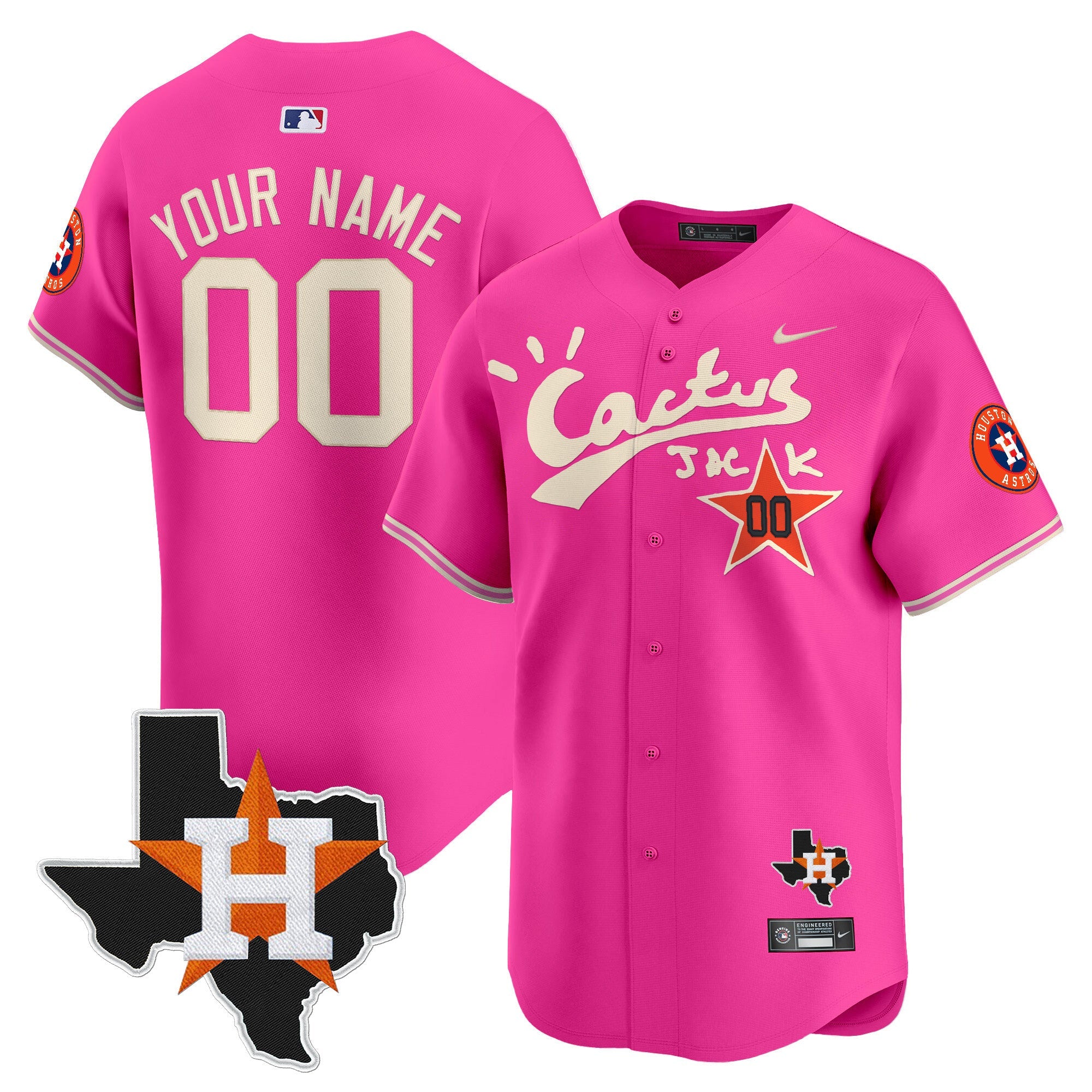 Houston Cactus Jack Patch Vapor Premier Limited Custom Jersey V11 – Stitched