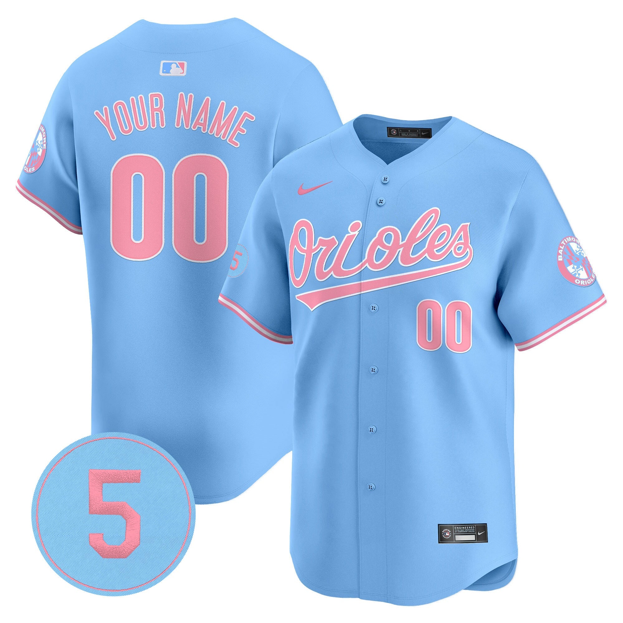 Bubblegum Pink Robinson Patch Vapor Premier Limited Custom Jersey