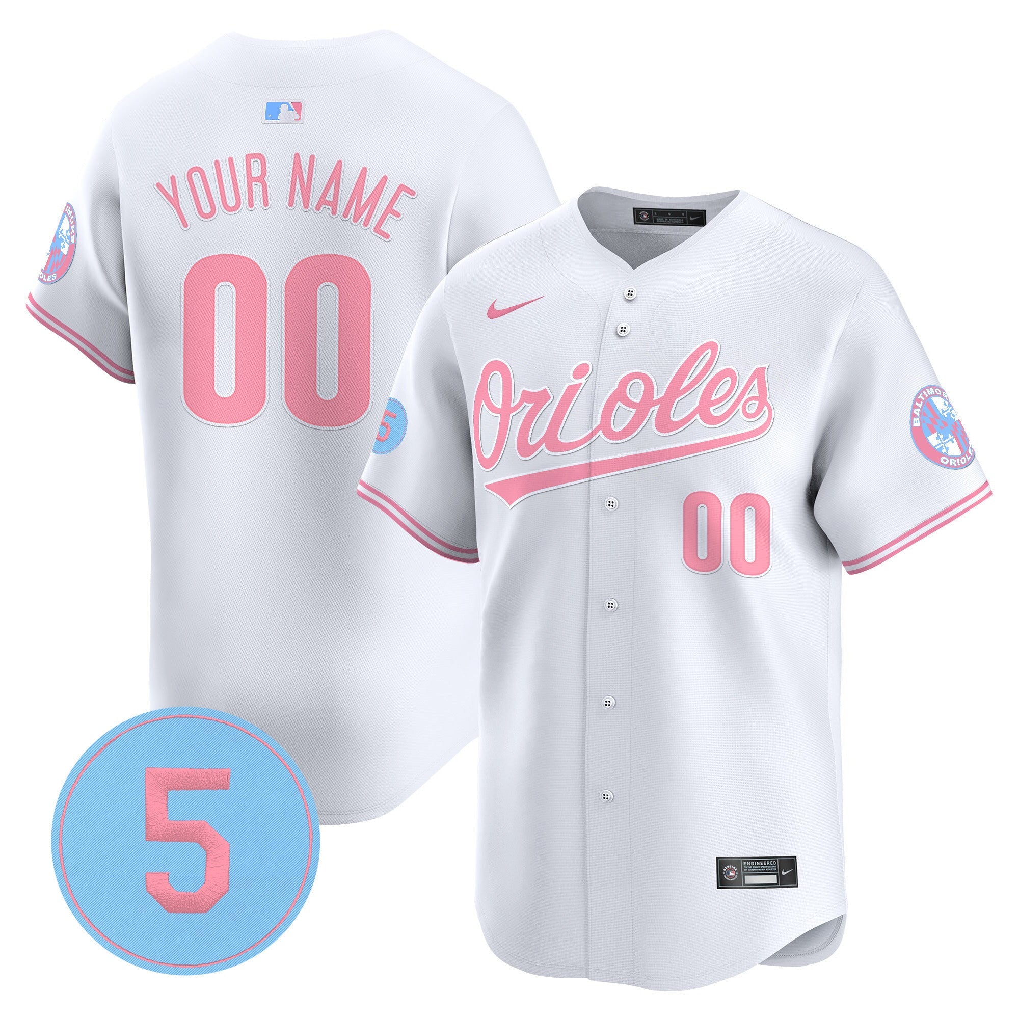 Bubblegum Pink Robinson Patch Vapor Premier Limited Custom Jersey