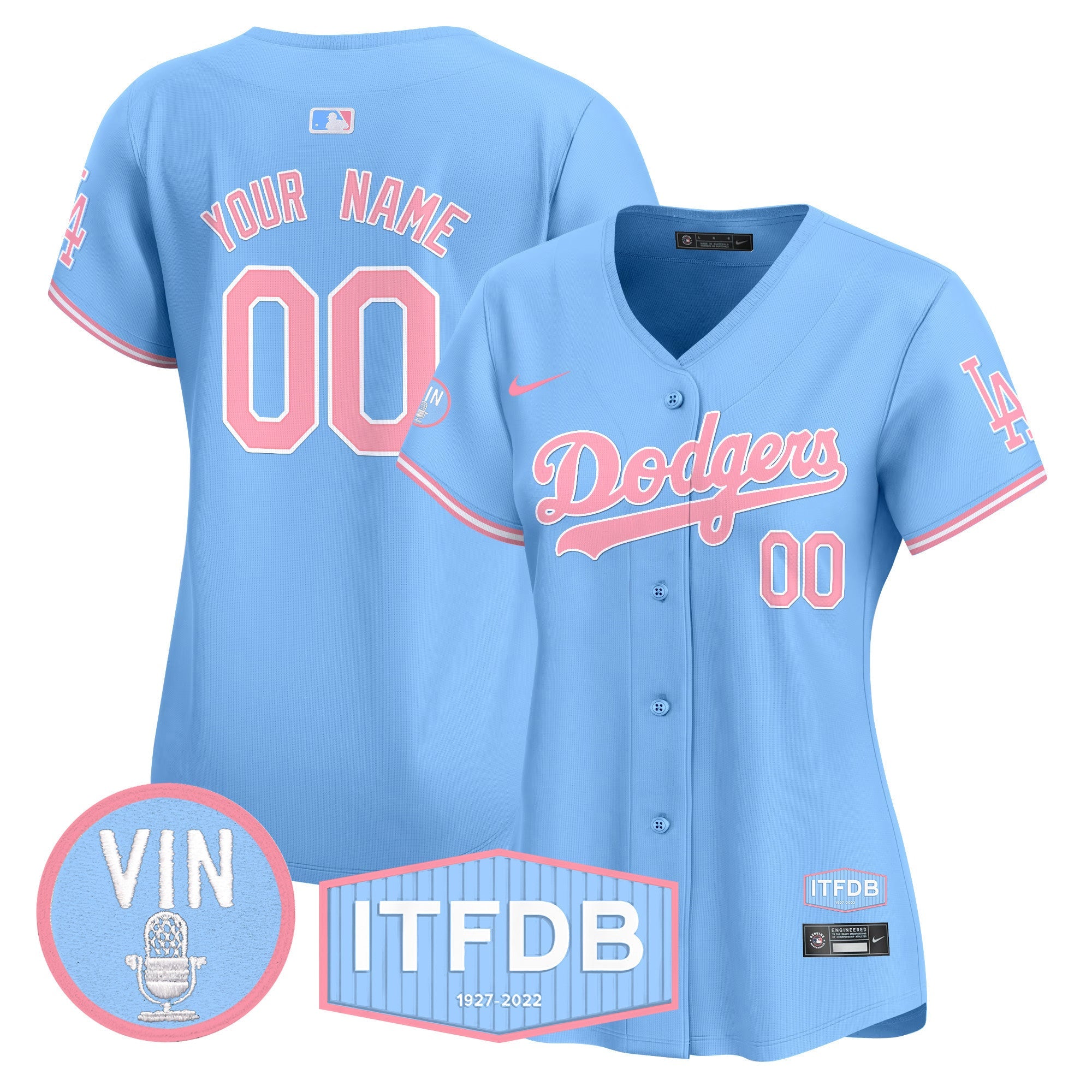 Vin ITFDB Patch Bubblegum Pink Vapor Premier Limited Custom Jersey