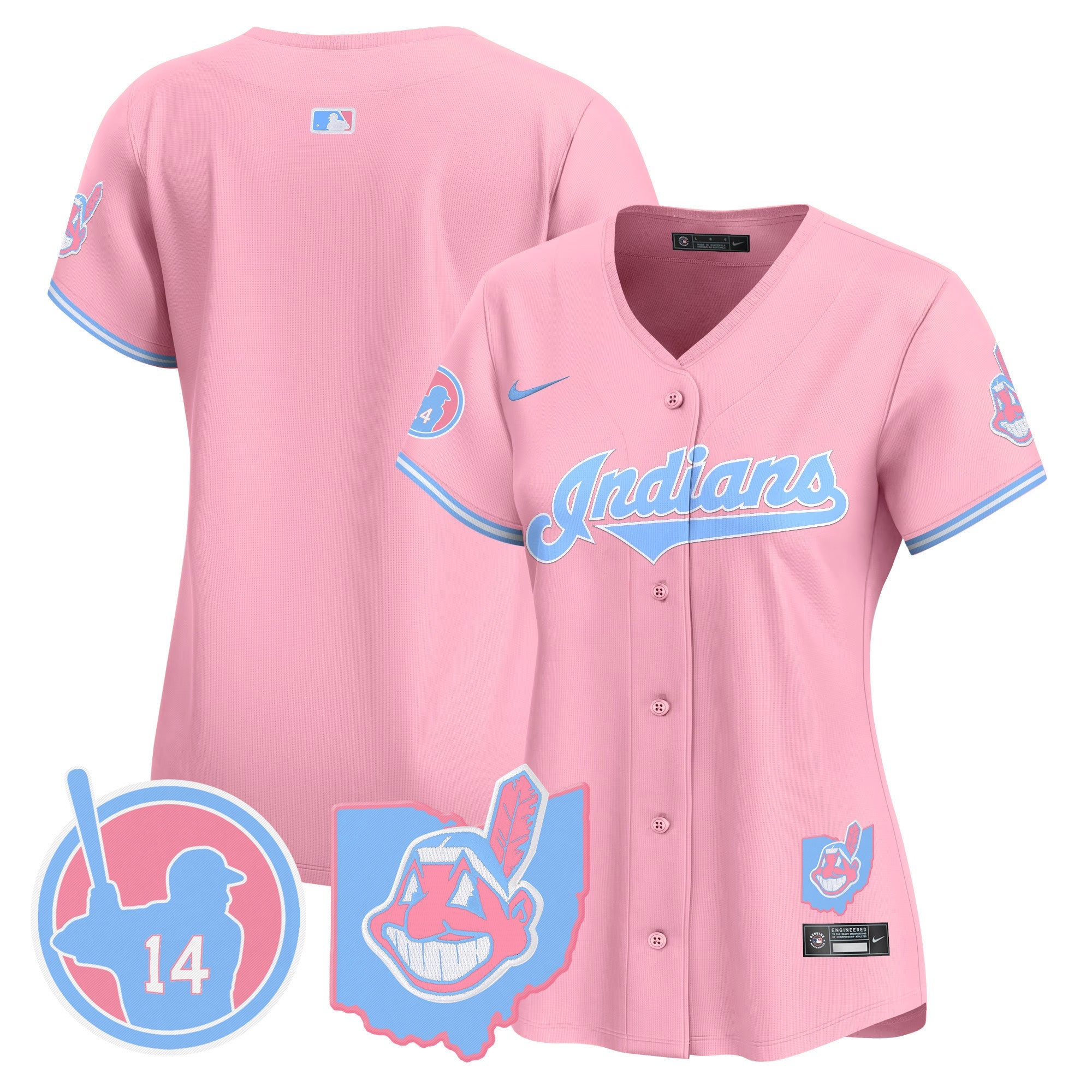 Women’s Cleveland Indians Larry Doby Bubblegum Pink Vapor Premier Limited Jersey