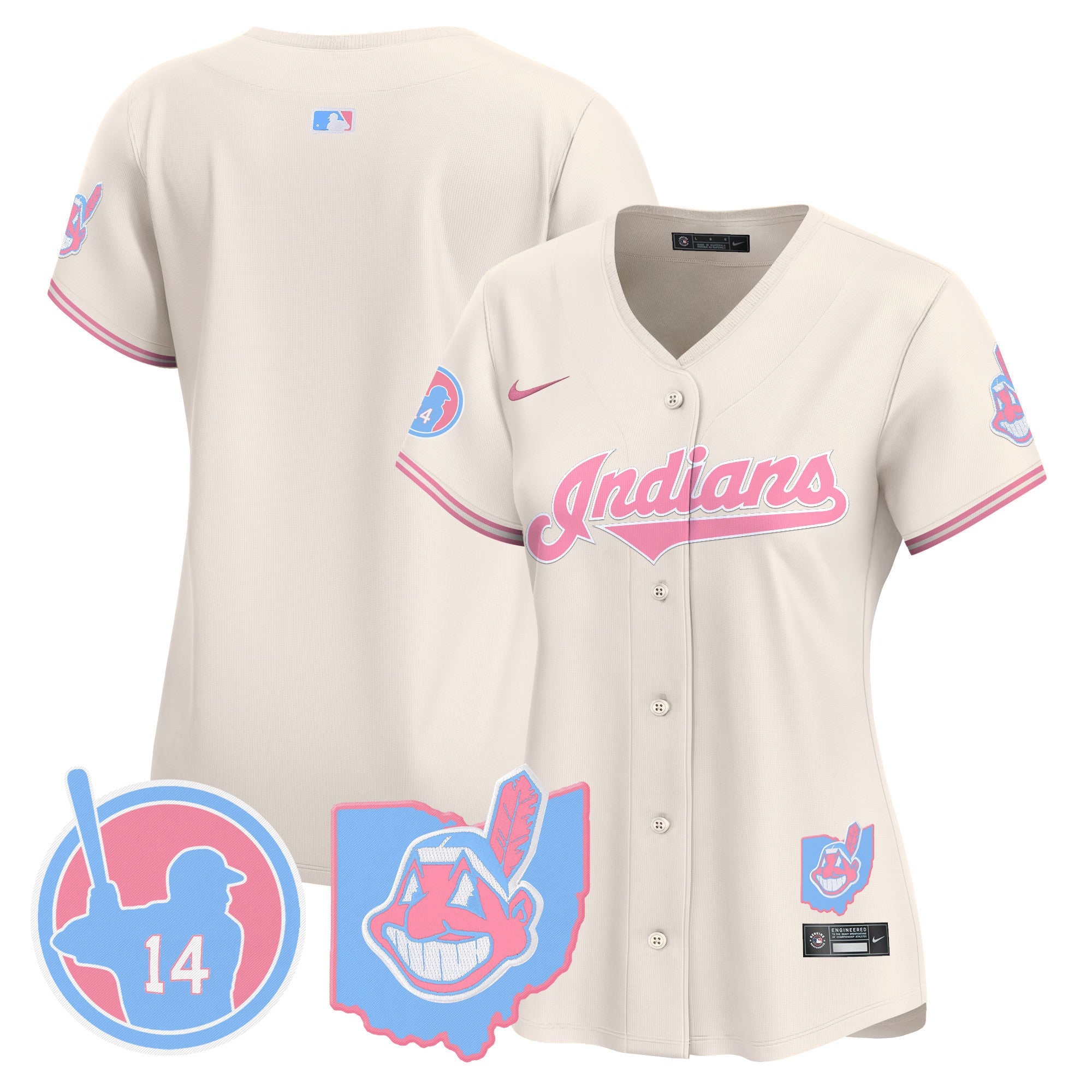 Women’s Cleveland Indians Larry Doby Bubblegum Pink Vapor Premier Limited Jersey