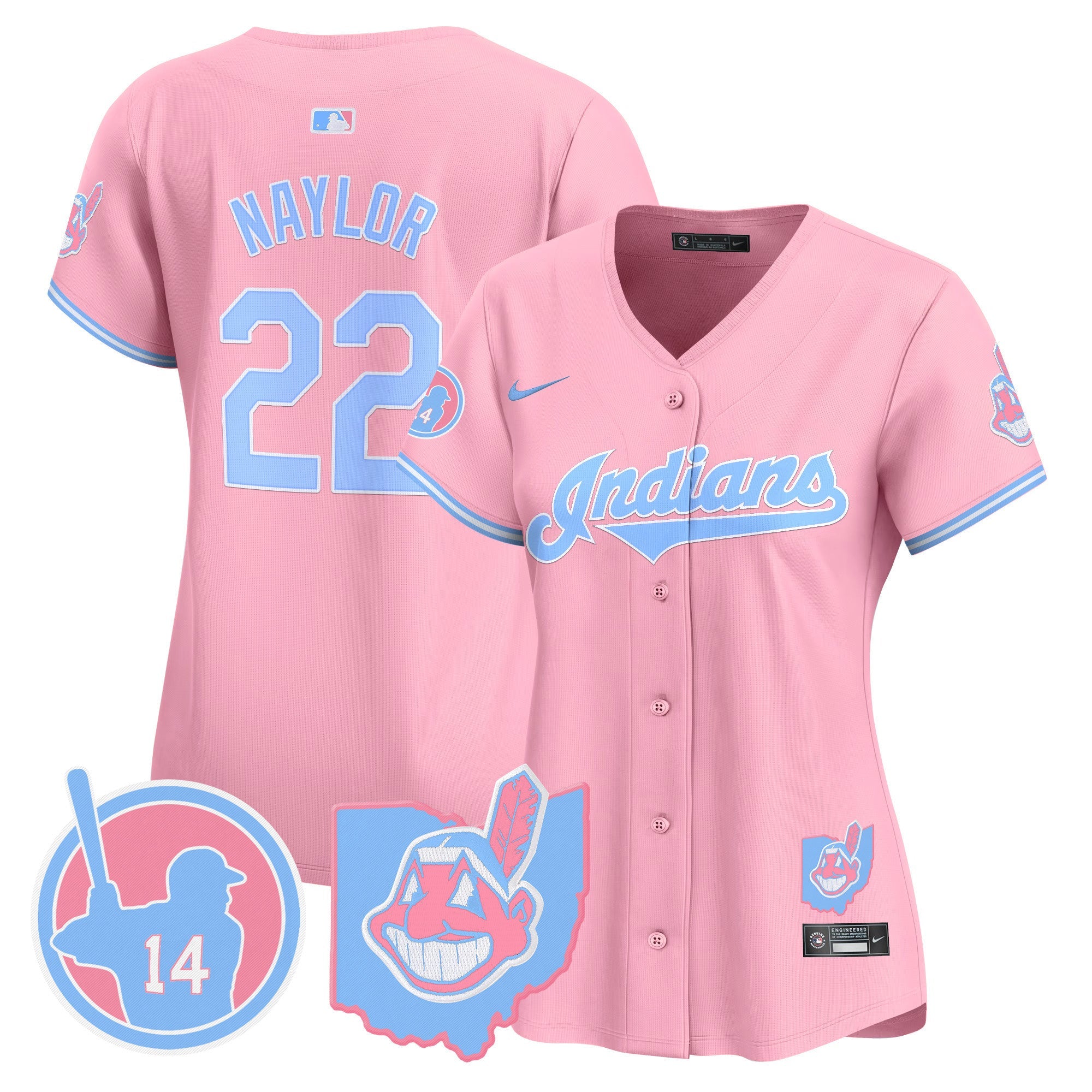 Women’s Cleveland Indians Larry Doby Bubblegum Pink Vapor Premier Limited Jersey