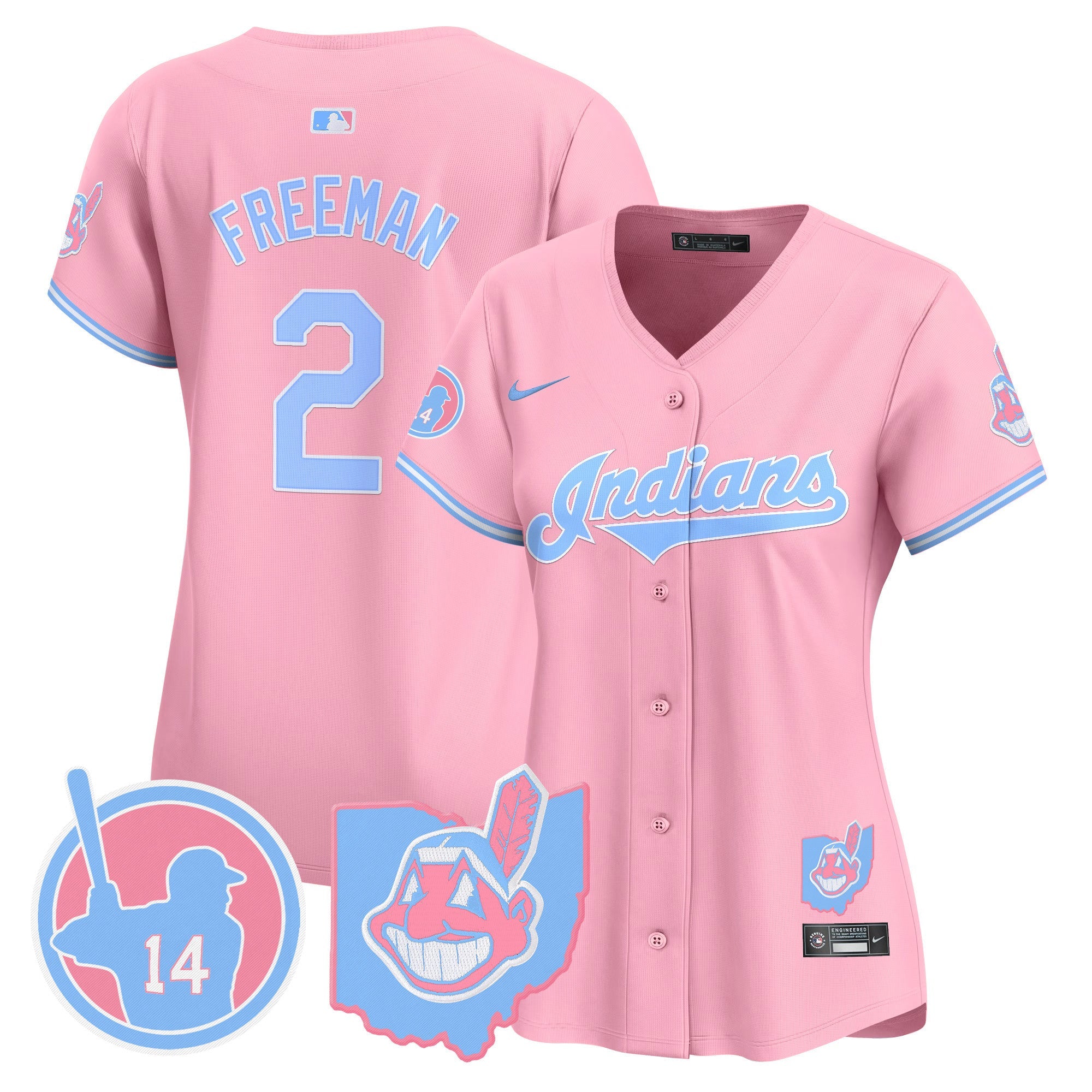 Women’s Cleveland Indians Larry Doby Bubblegum Pink Vapor Premier Limited Jersey
