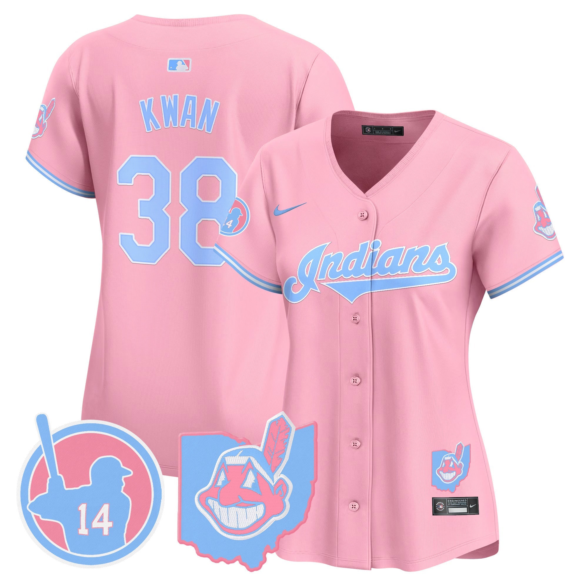 Women’s Cleveland Indians Larry Doby Bubblegum Pink Vapor Premier Limited Jersey