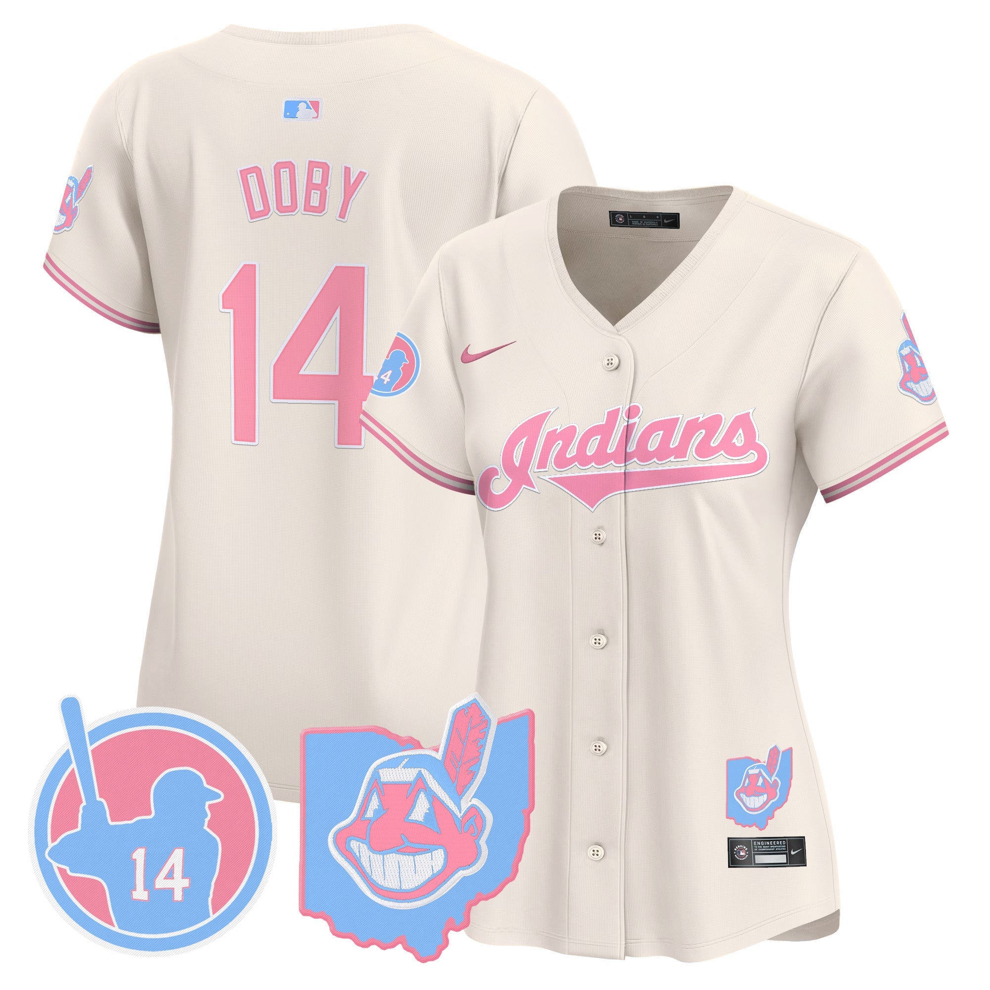 Women’s Cleveland Indians Larry Doby Bubblegum Pink Vapor Premier Limited Jersey