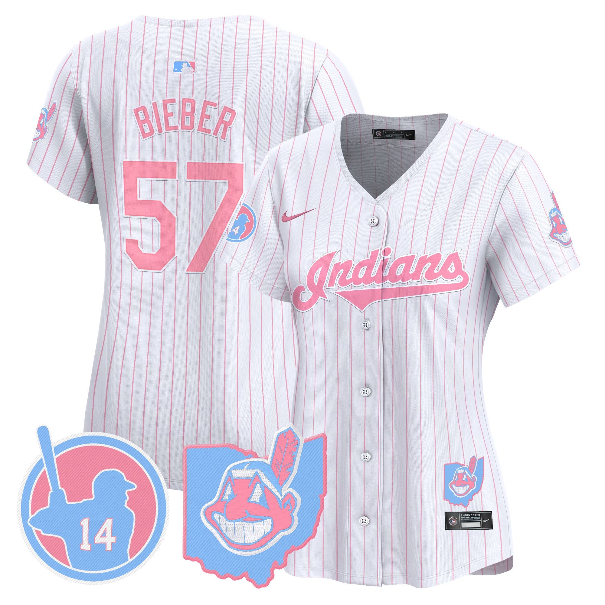 Women’s Cleveland Indians Larry Doby Bubblegum Pink Vapor Premier Limited Jersey