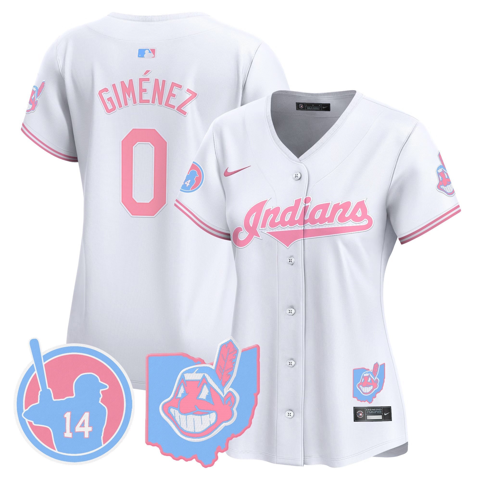 Women’s Cleveland Indians Larry Doby Bubblegum Pink Vapor Premier Limited Jersey