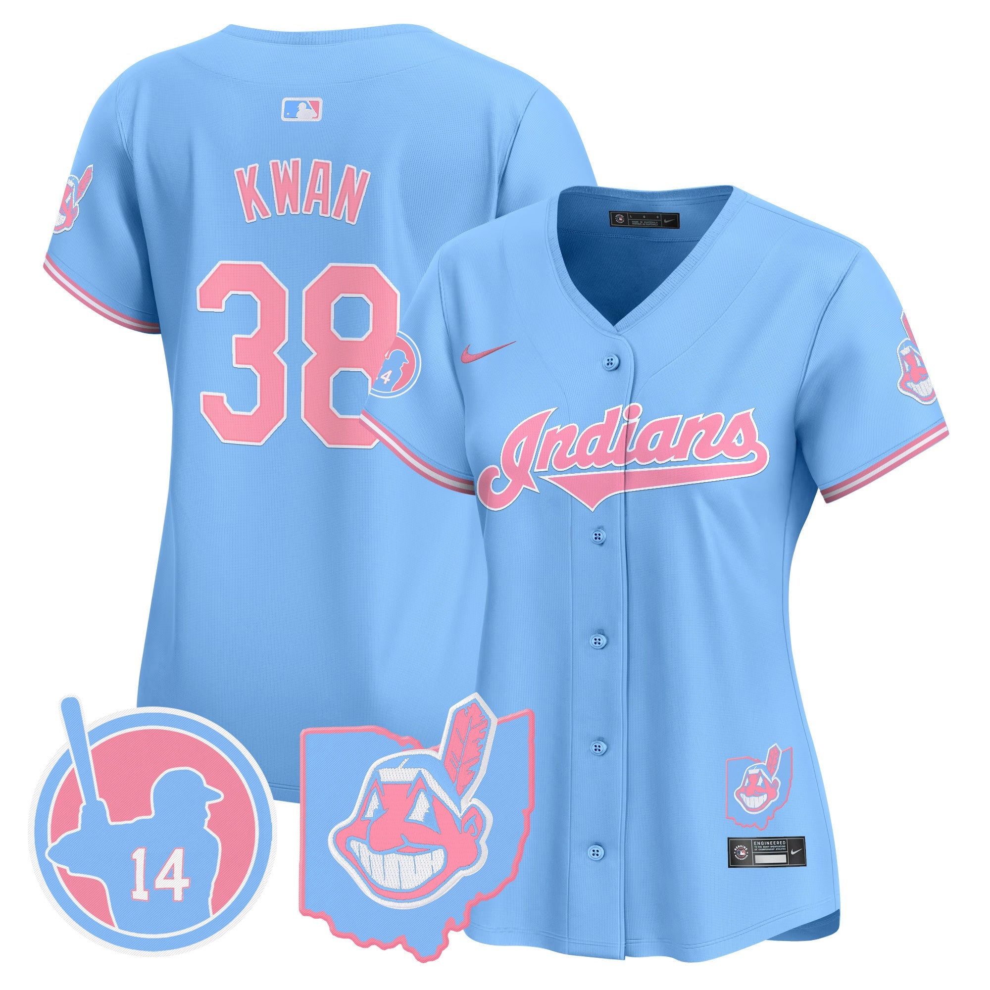 Women’s Cleveland Indians Larry Doby Bubblegum Pink Vapor Premier Limited Jersey