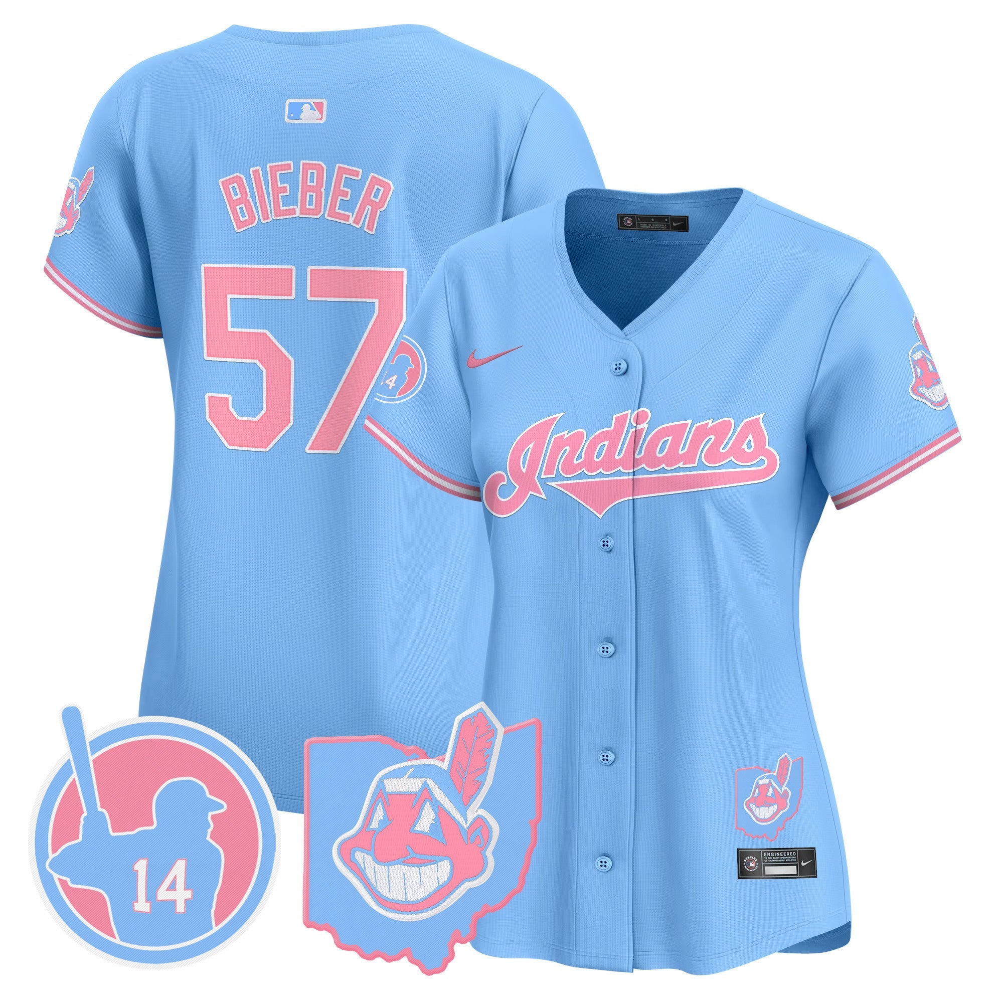 Women’s Cleveland Indians Larry Doby Bubblegum Pink Vapor Premier Limited Jersey