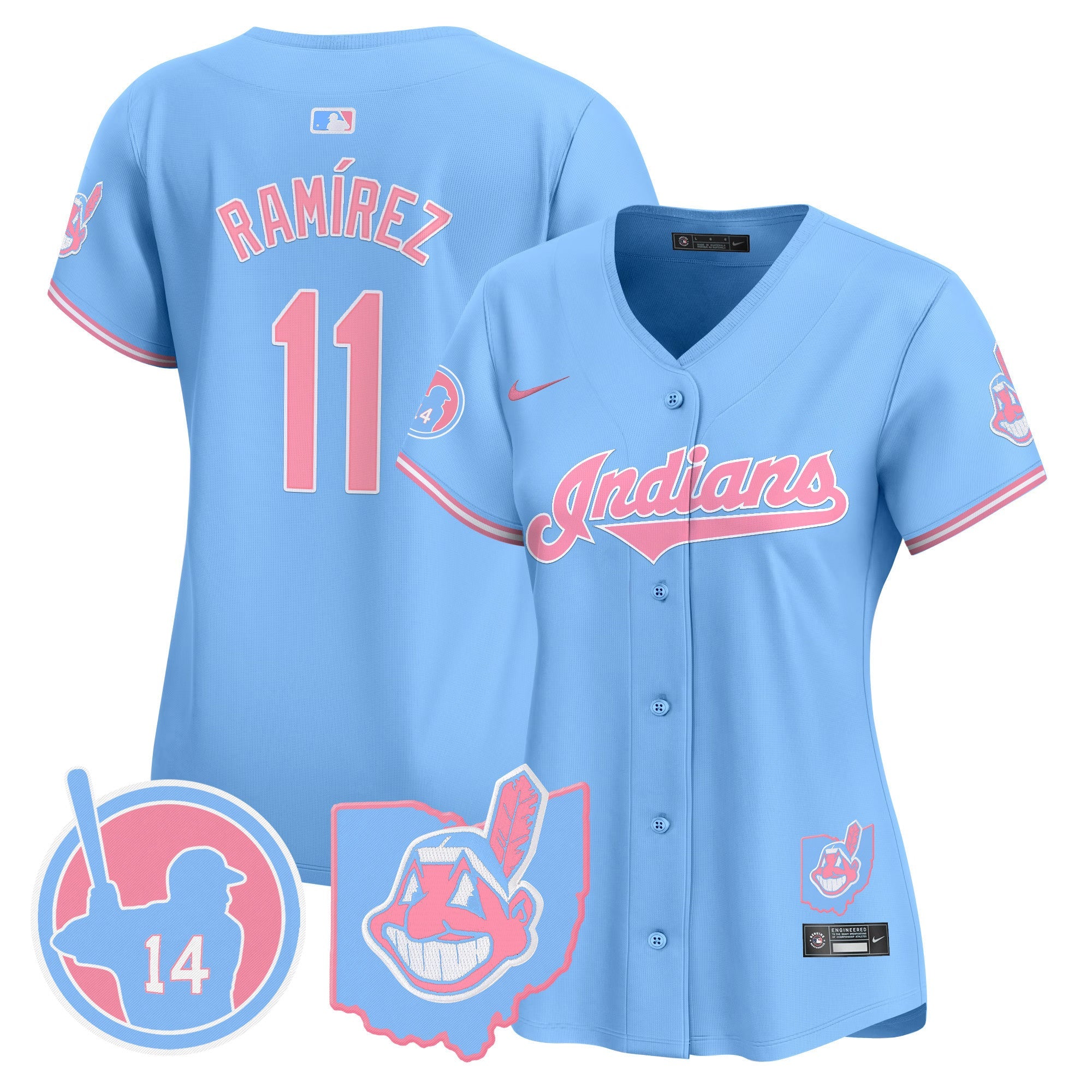 Women’s Cleveland Indians Larry Doby Bubblegum Pink Vapor Premier Limited Jersey