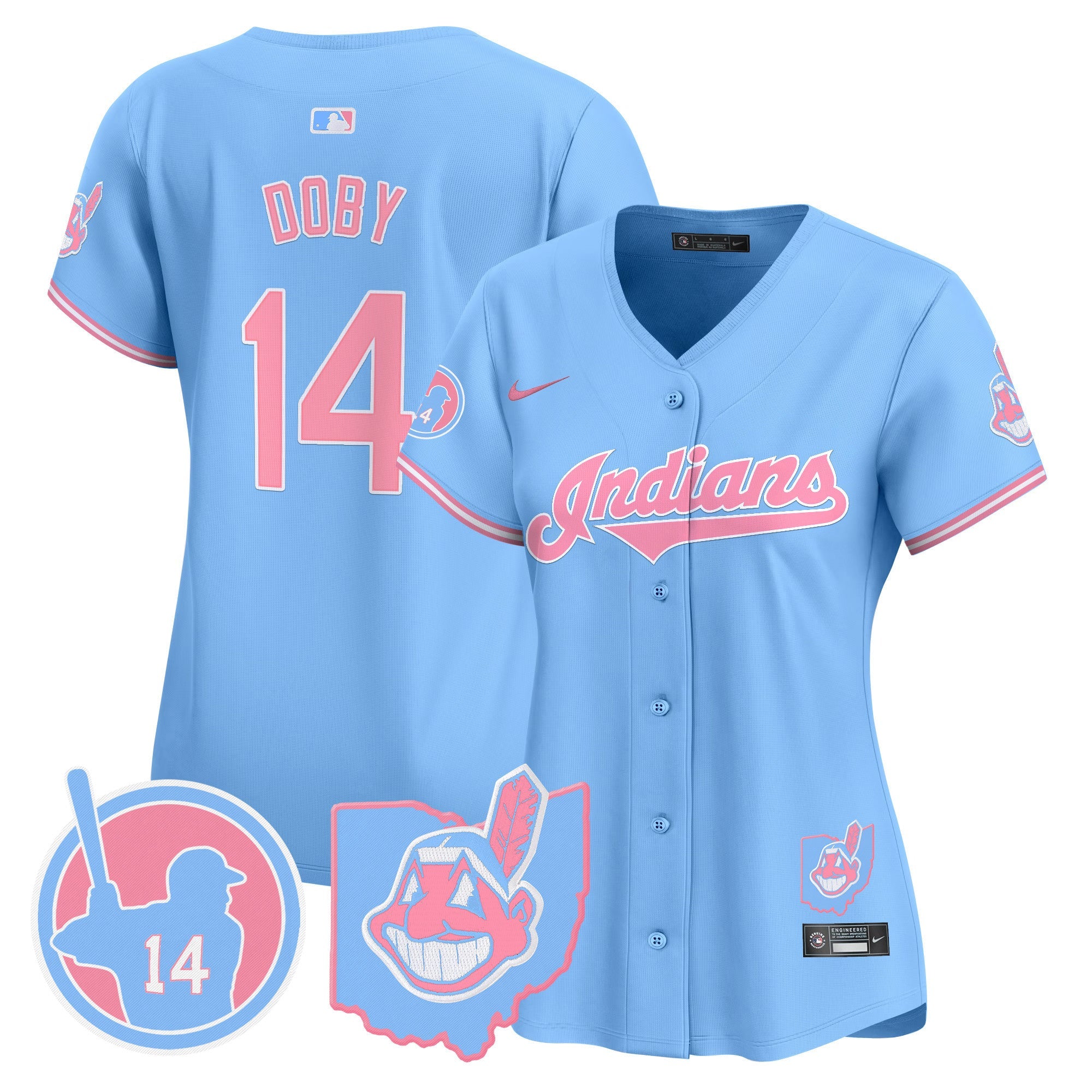 Women’s Cleveland Indians Larry Doby Bubblegum Pink Vapor Premier Limited Jersey