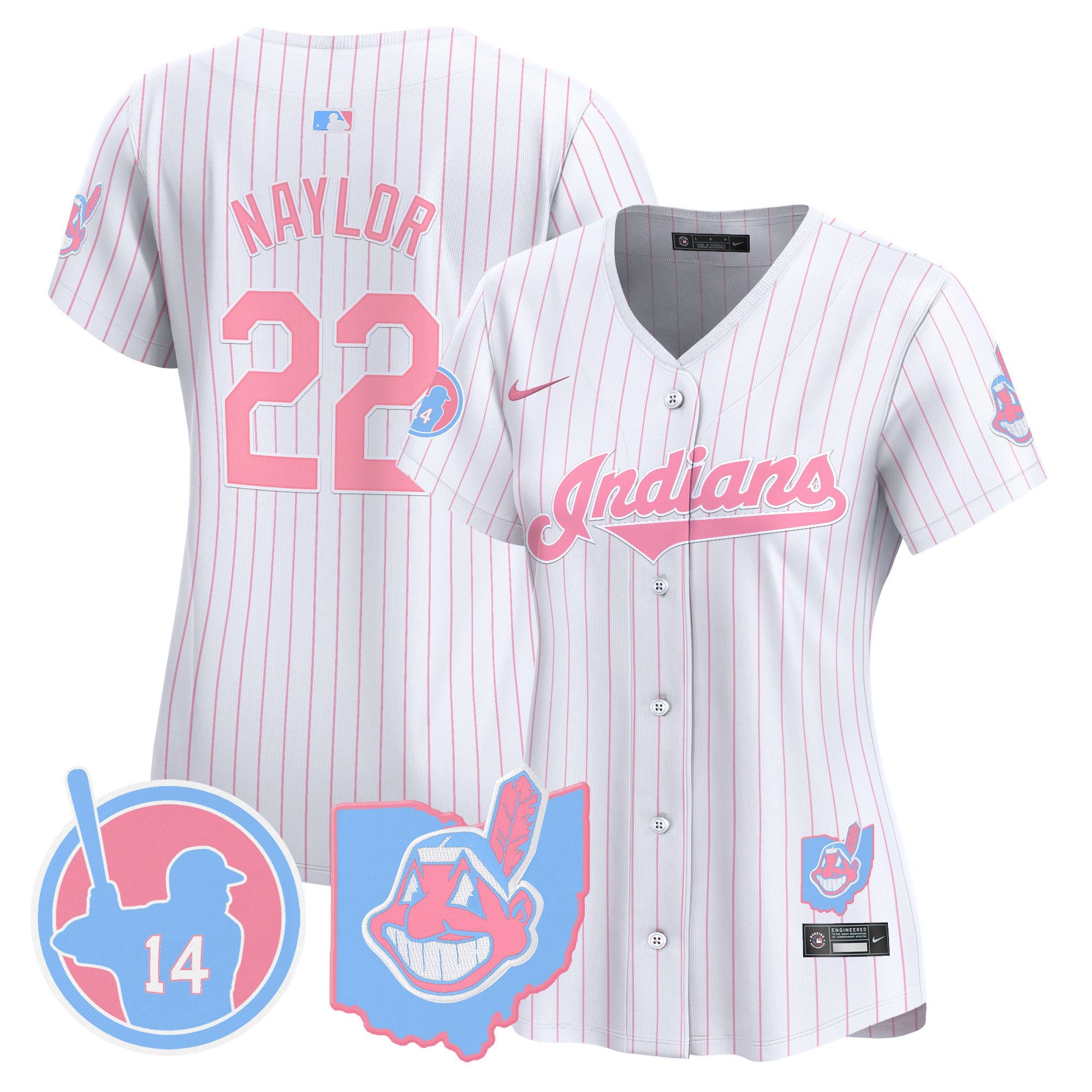 Women’s Cleveland Indians Larry Doby Bubblegum Pink Vapor Premier Limited Jersey