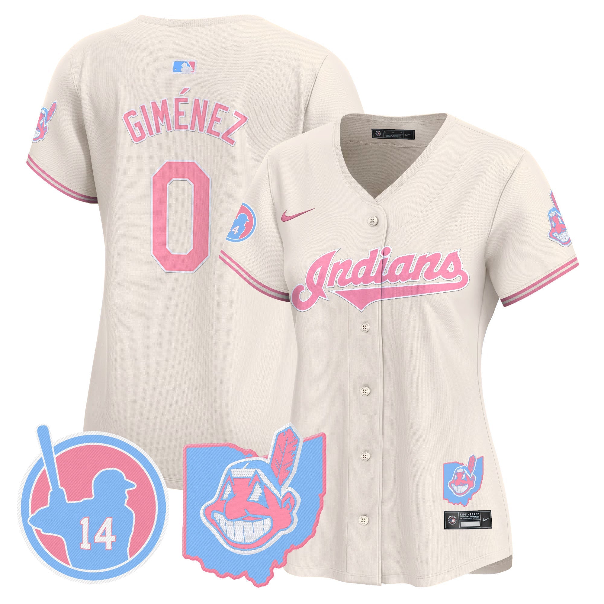 Women’s Cleveland Indians Larry Doby Bubblegum Pink Vapor Premier Limited Jersey