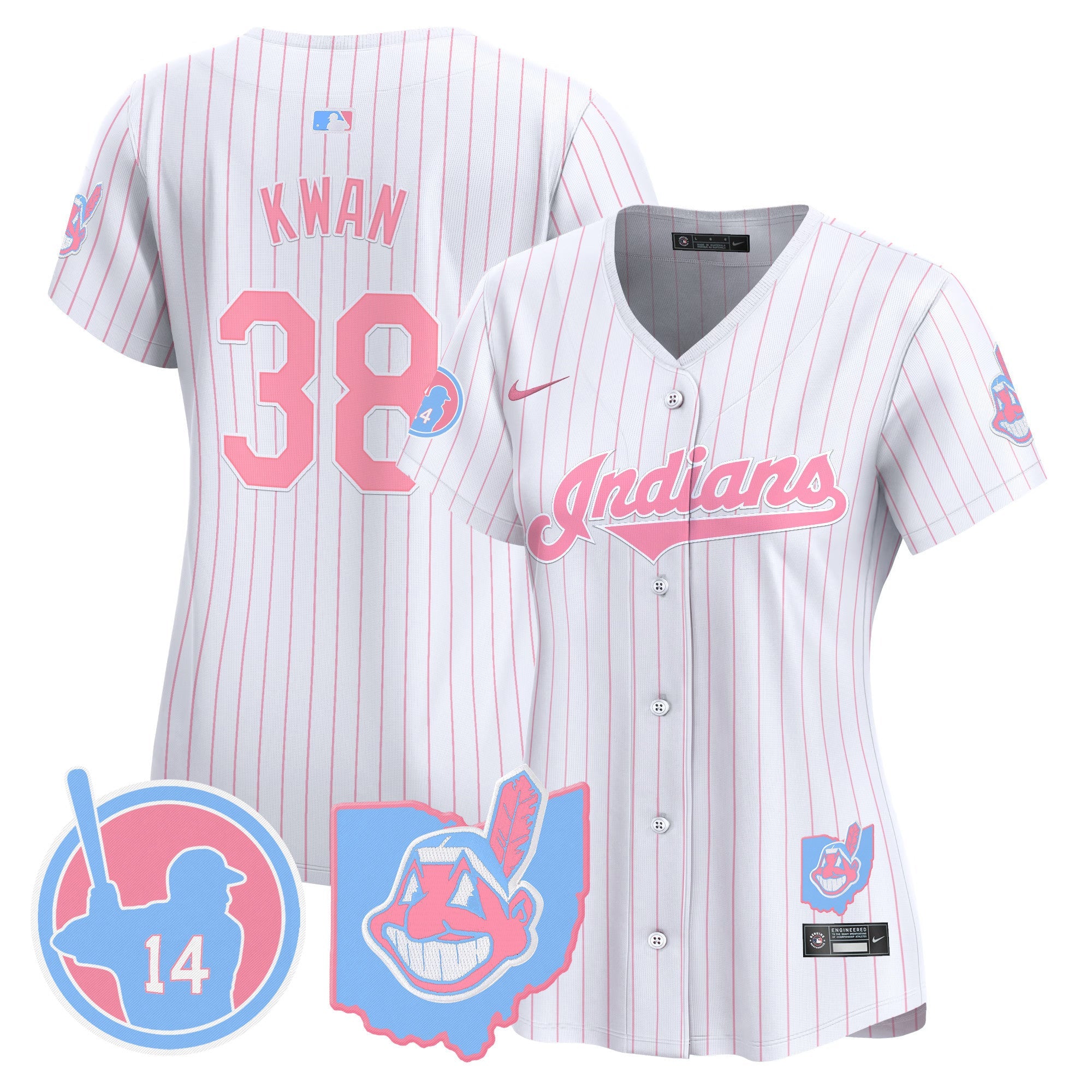 Women’s Cleveland Indians Larry Doby Bubblegum Pink Vapor Premier Limited Jersey