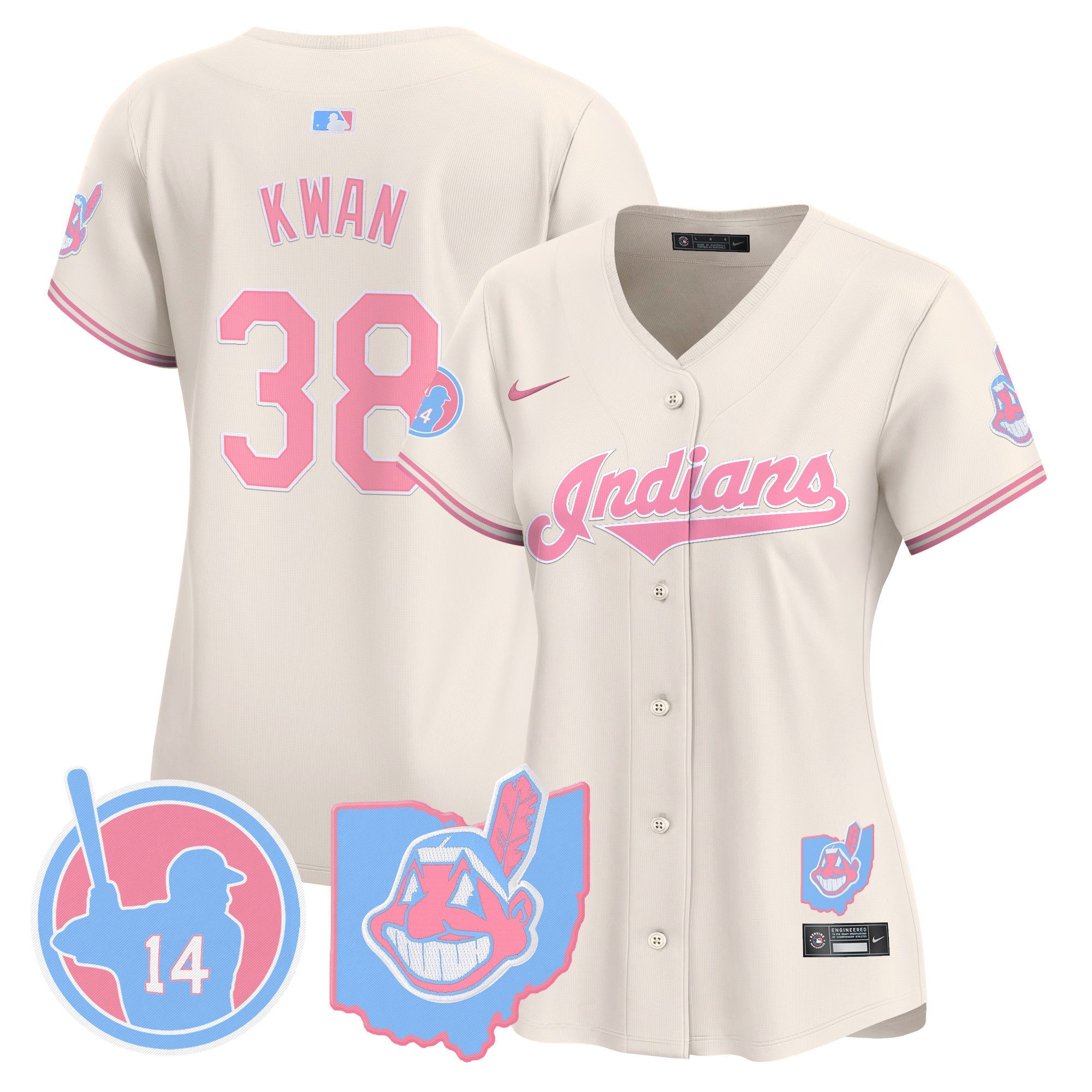 Women’s Cleveland Indians Larry Doby Bubblegum Pink Vapor Premier Limited Jersey