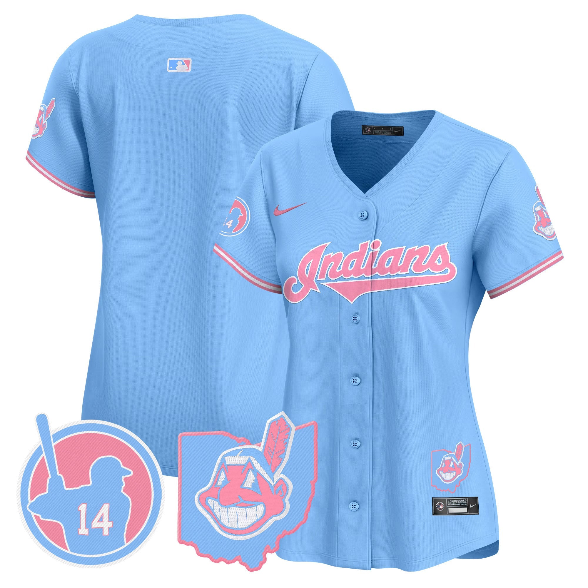 Women’s Cleveland Indians Larry Doby Bubblegum Pink Vapor Premier Limited Jersey