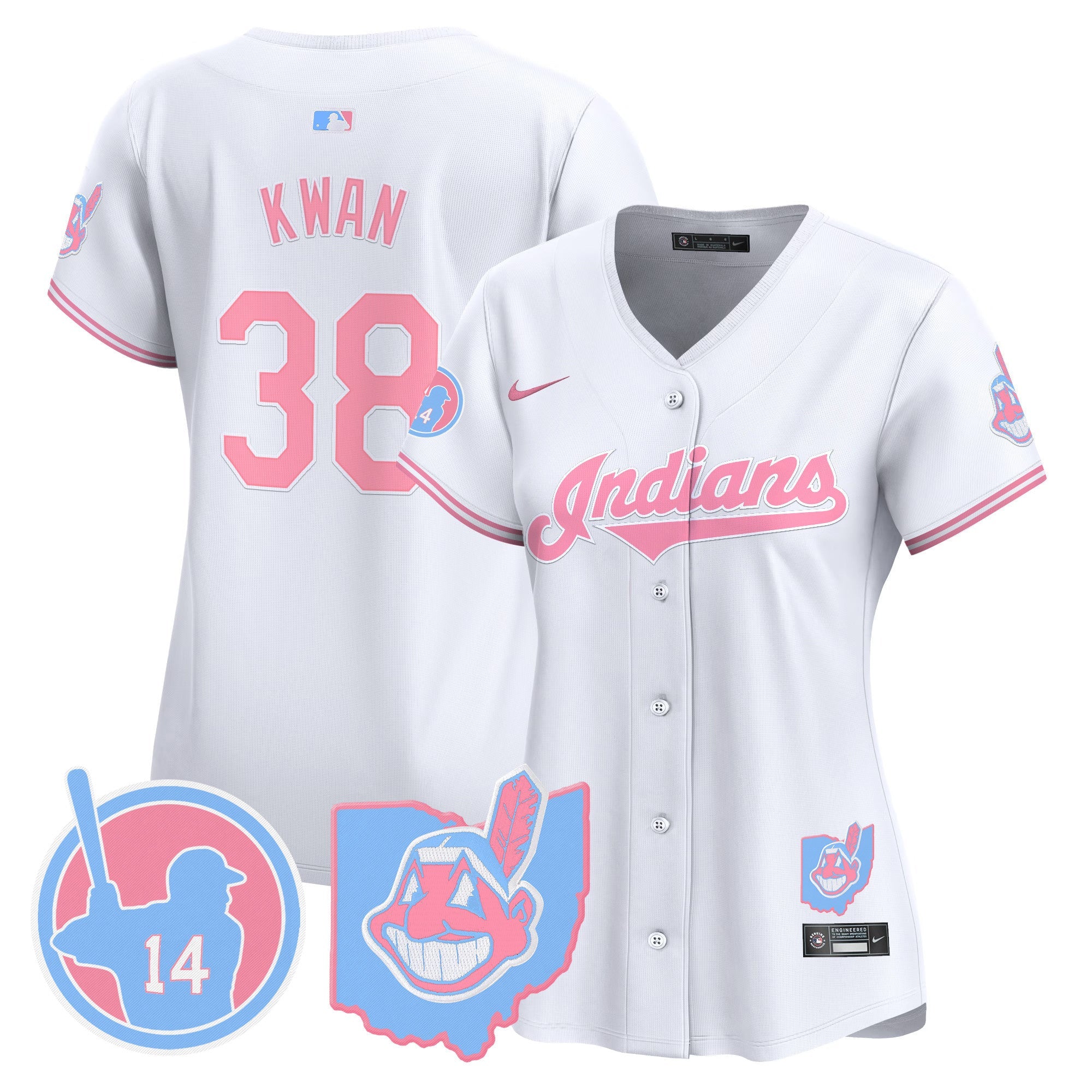 Women’s Cleveland Indians Larry Doby Bubblegum Pink Vapor Premier Limited Jersey