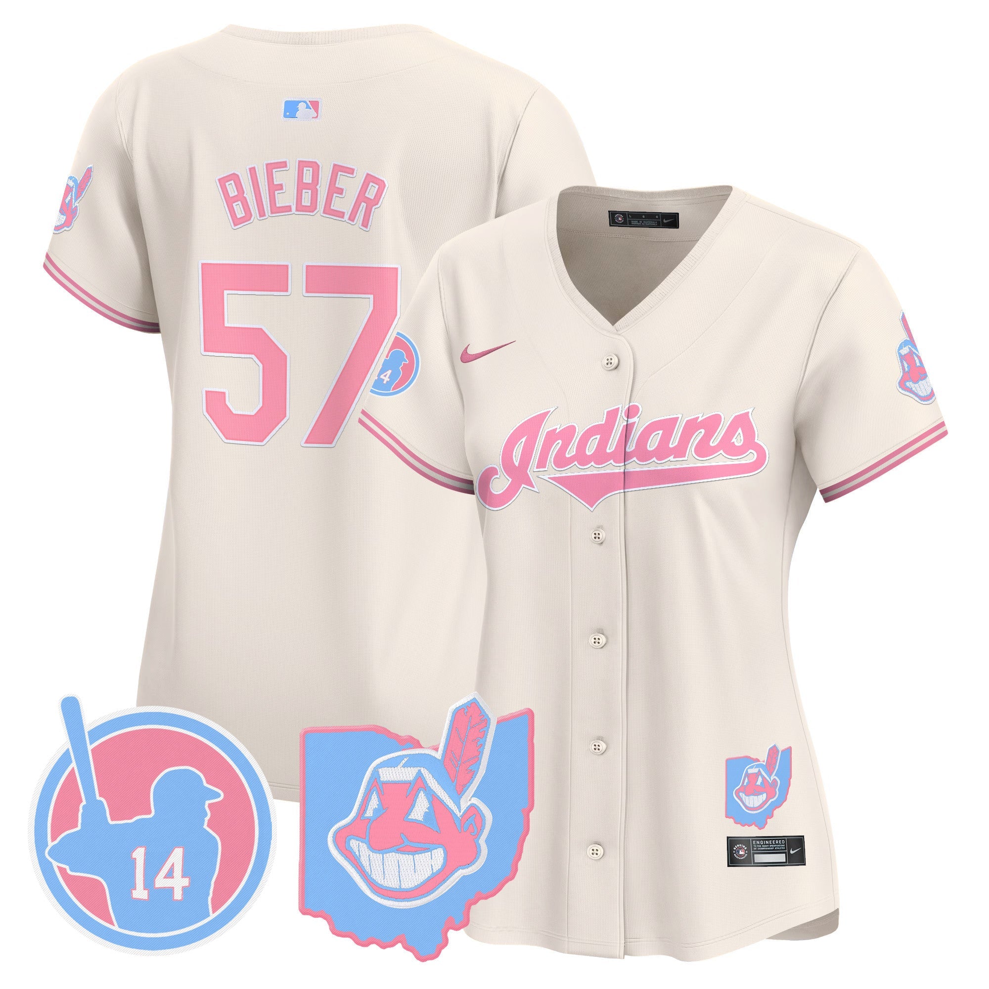 Women’s Cleveland Indians Larry Doby Bubblegum Pink Vapor Premier Limited Jersey
