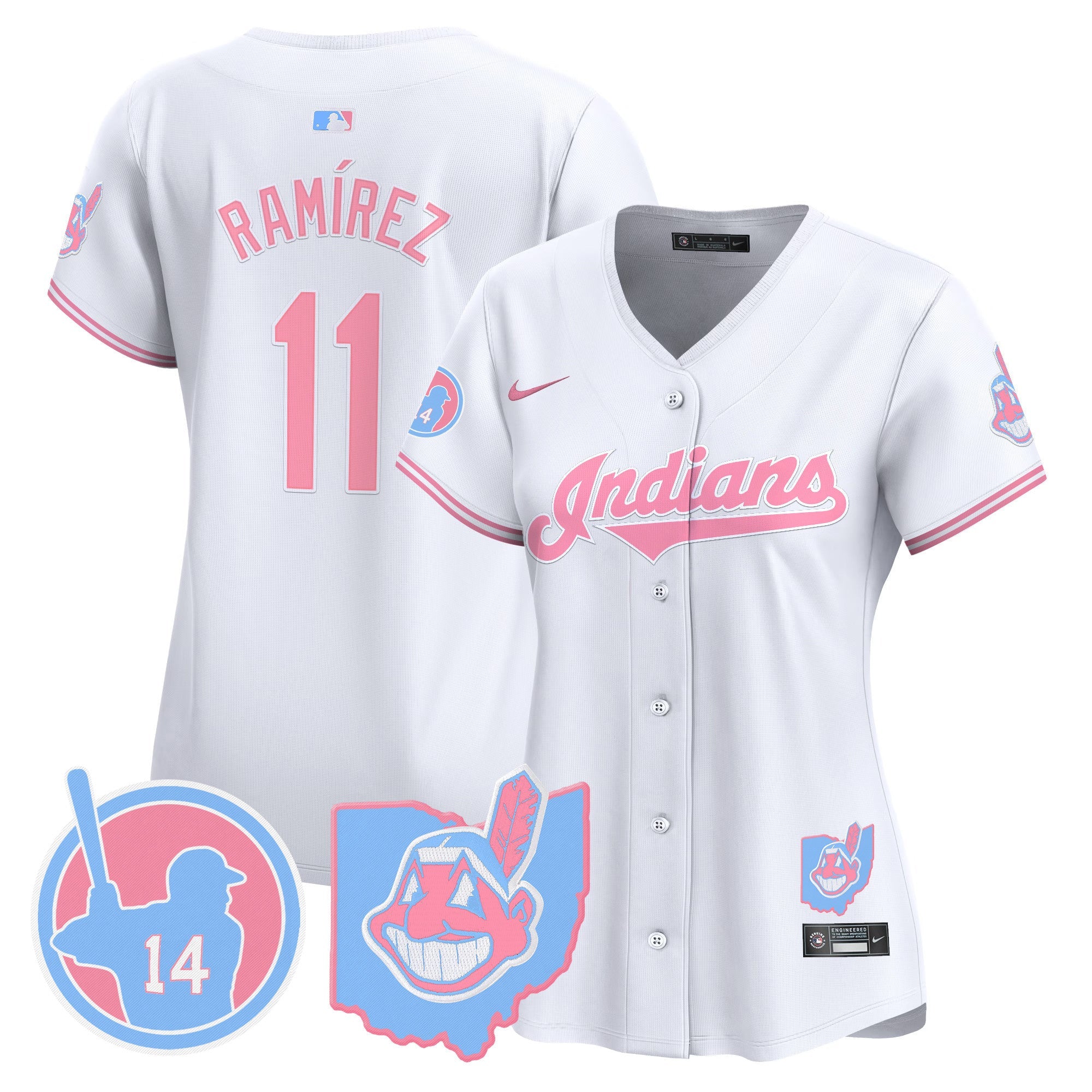 Women’s Cleveland Indians Larry Doby Bubblegum Pink Vapor Premier Limited Jersey