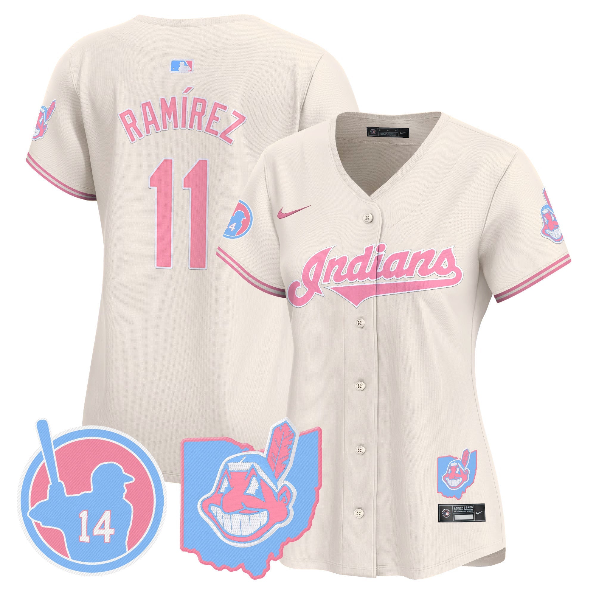 Women’s Cleveland Indians Larry Doby Bubblegum Pink Vapor Premier Limited Jersey