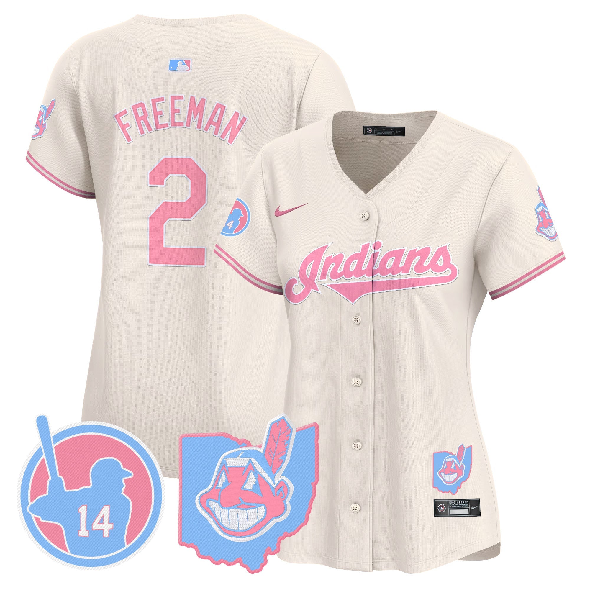 Women’s Cleveland Indians Larry Doby Bubblegum Pink Vapor Premier Limited Jersey