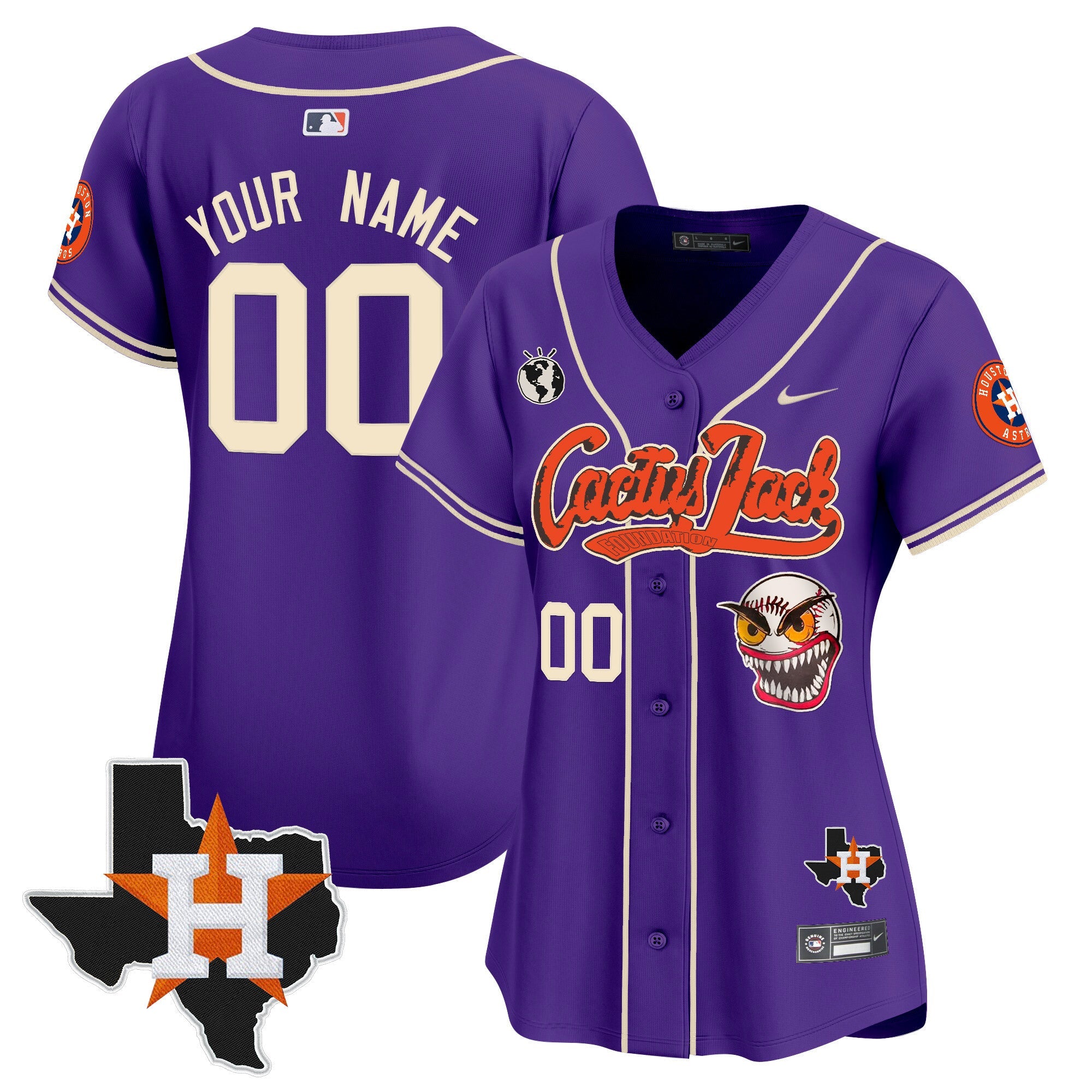 Houston Cactus Jack Patch Vapor Premier Limited Custom Jersey V12 – Stitched