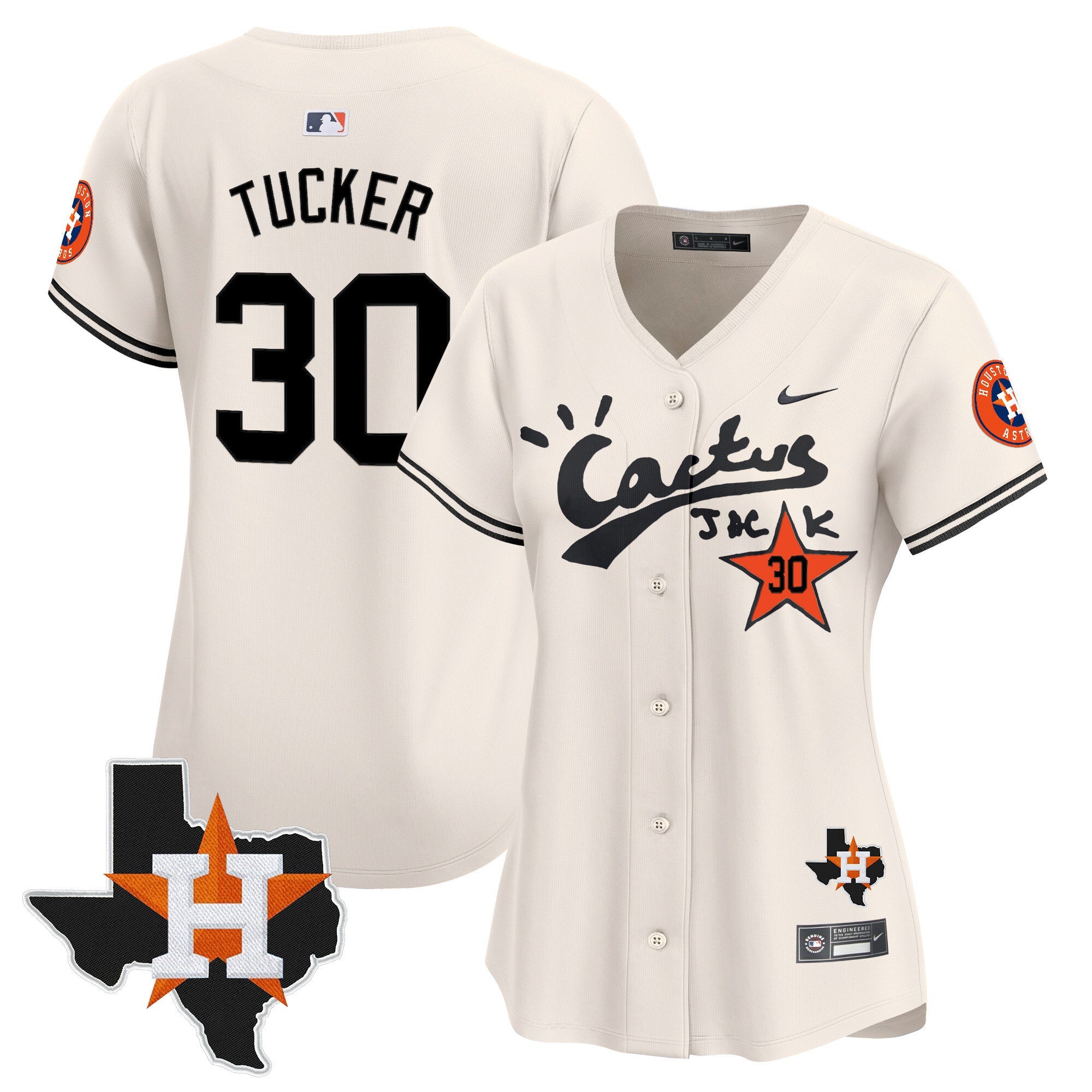 Women’s Houston Cactus Jack Patch Vapor Premier Limited Jersey V11 – Stitched