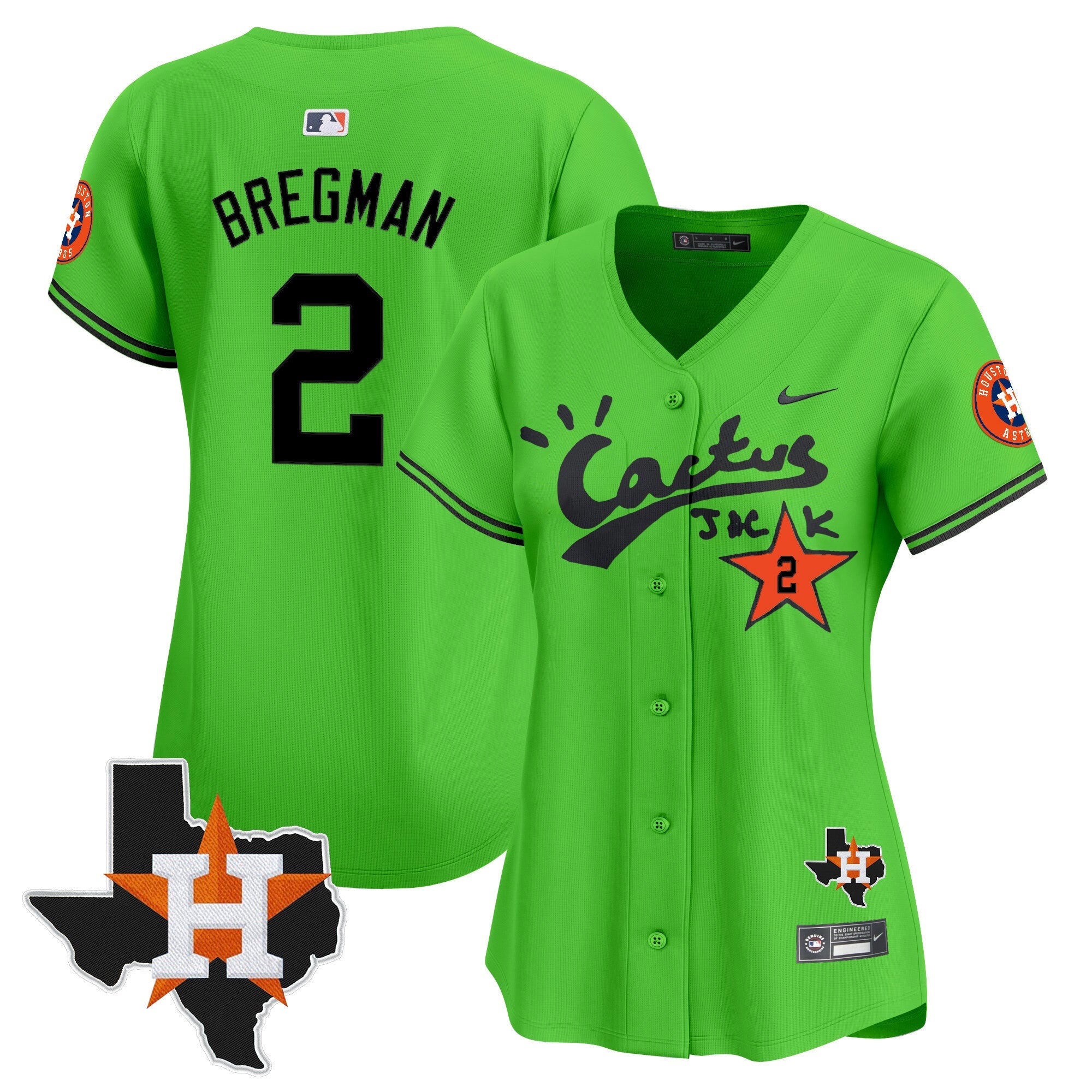 Women’s Houston Cactus Jack Patch Vapor Premier Limited Jersey V11 – Stitched