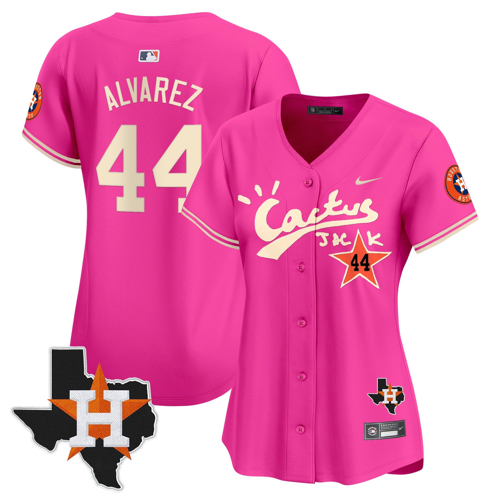 Women’s Houston Cactus Jack Patch Vapor Premier Limited Jersey V11 – Stitched