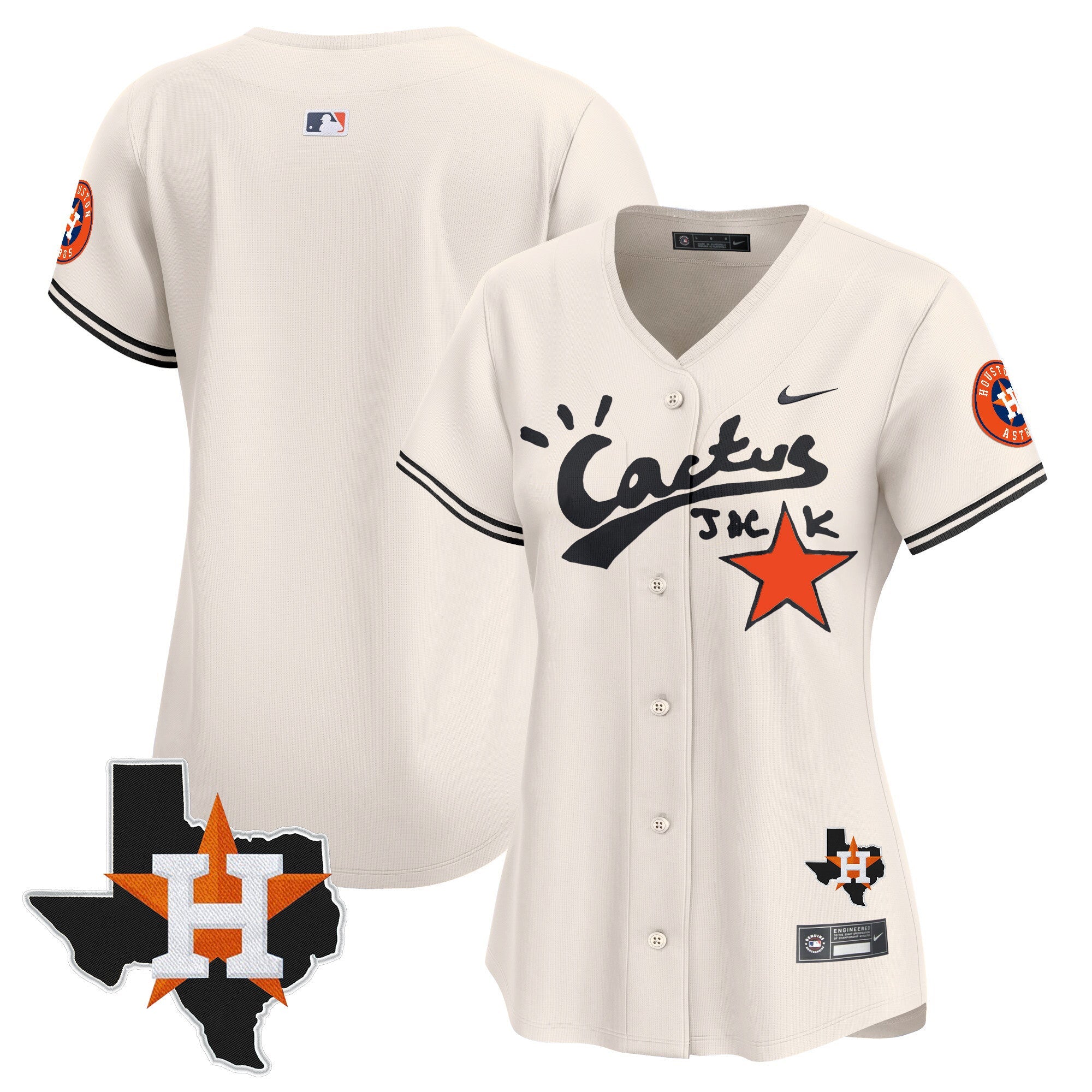 Women’s Houston Cactus Jack Patch Vapor Premier Limited Jersey V11 – Stitched