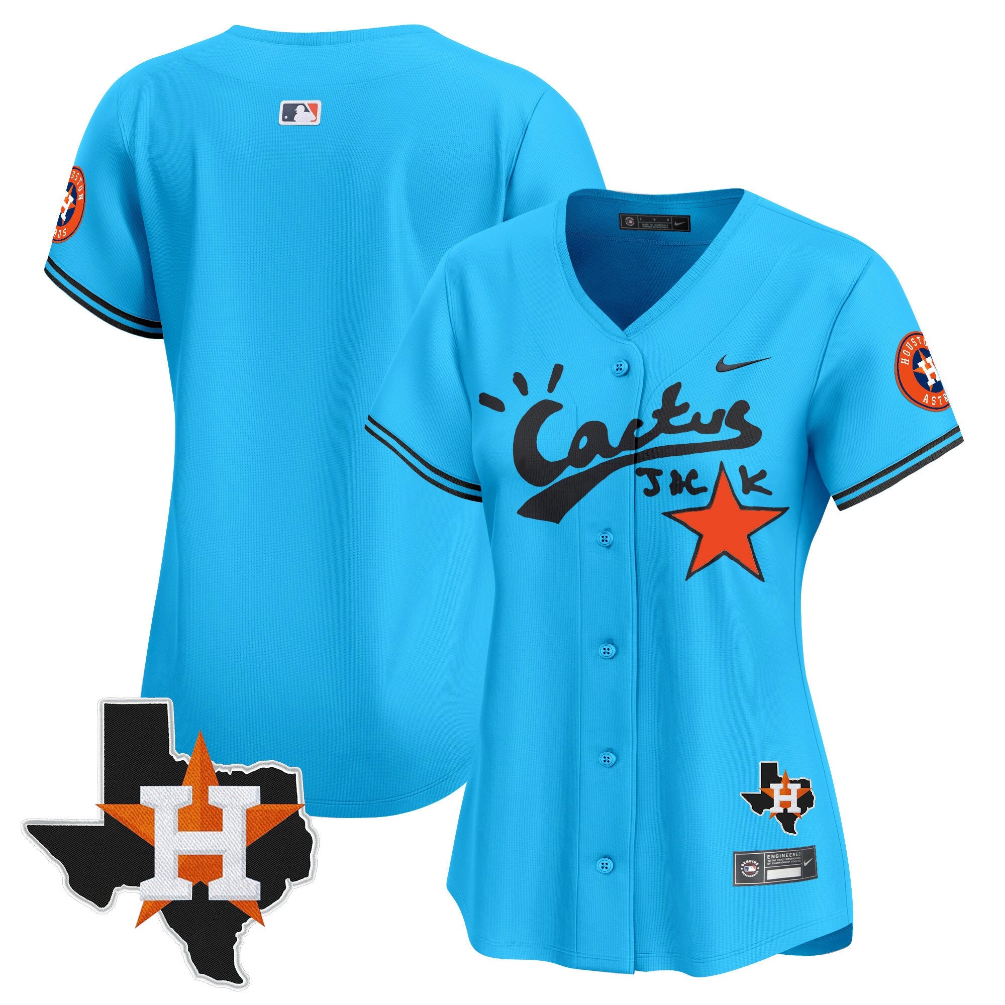 Women’s Houston Cactus Jack Patch Vapor Premier Limited Jersey V11 – Stitched