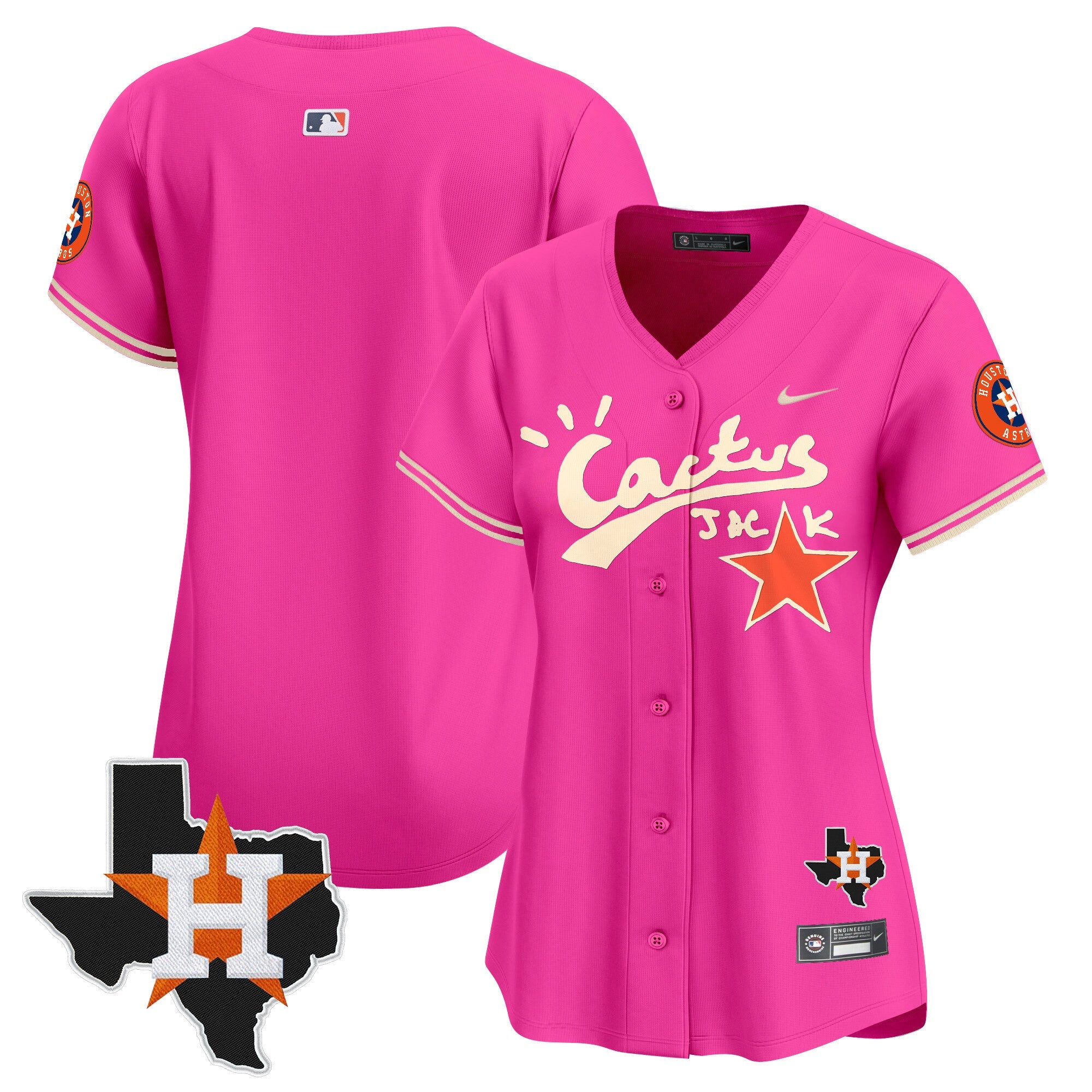 Women’s Houston Cactus Jack Patch Vapor Premier Limited Jersey V11 – Stitched