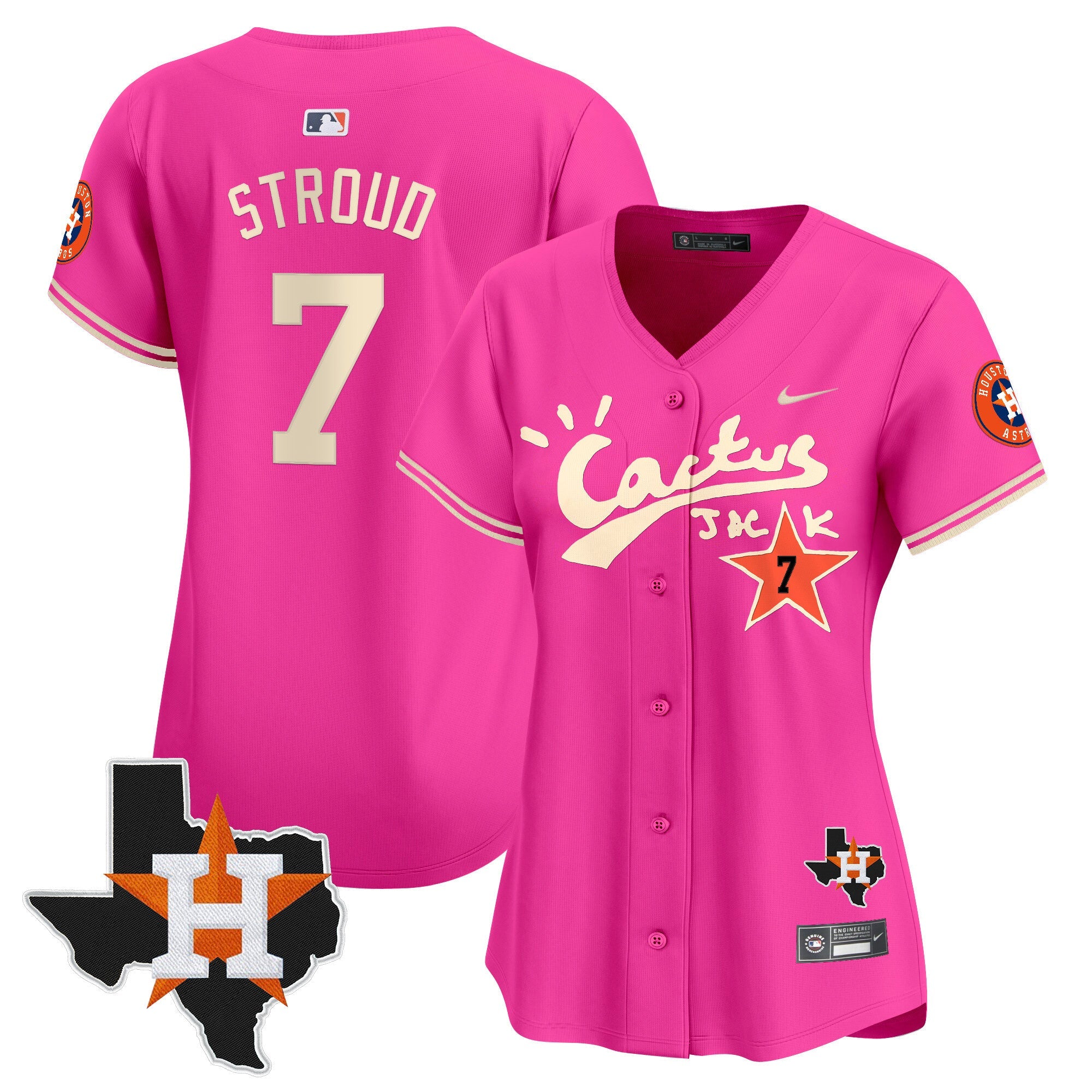 Women’s Houston Cactus Jack Patch Vapor Premier Limited Jersey V11 – Stitched
