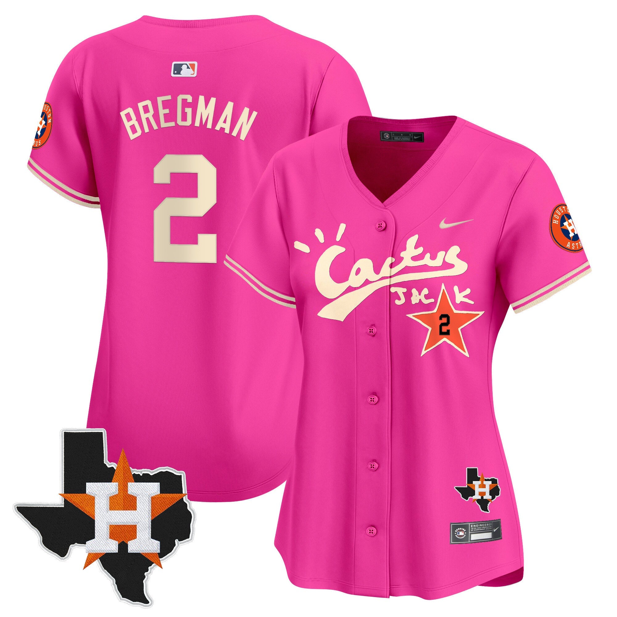 Women’s Houston Cactus Jack Patch Vapor Premier Limited Jersey V11 – Stitched