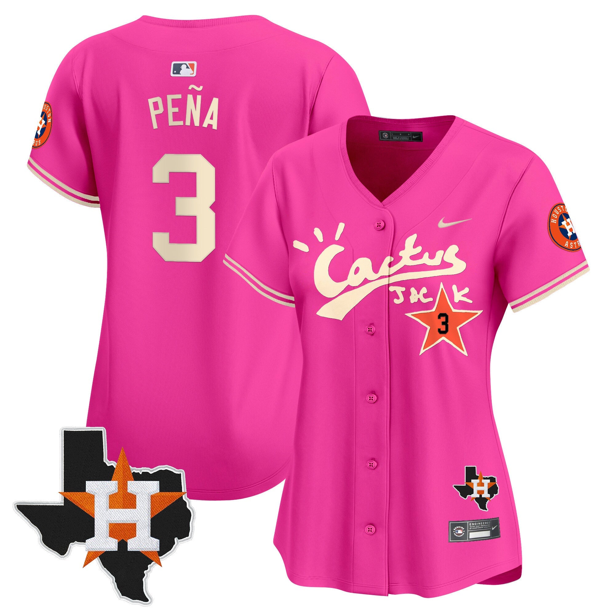 Women’s Houston Cactus Jack Patch Vapor Premier Limited Jersey V11 – Stitched