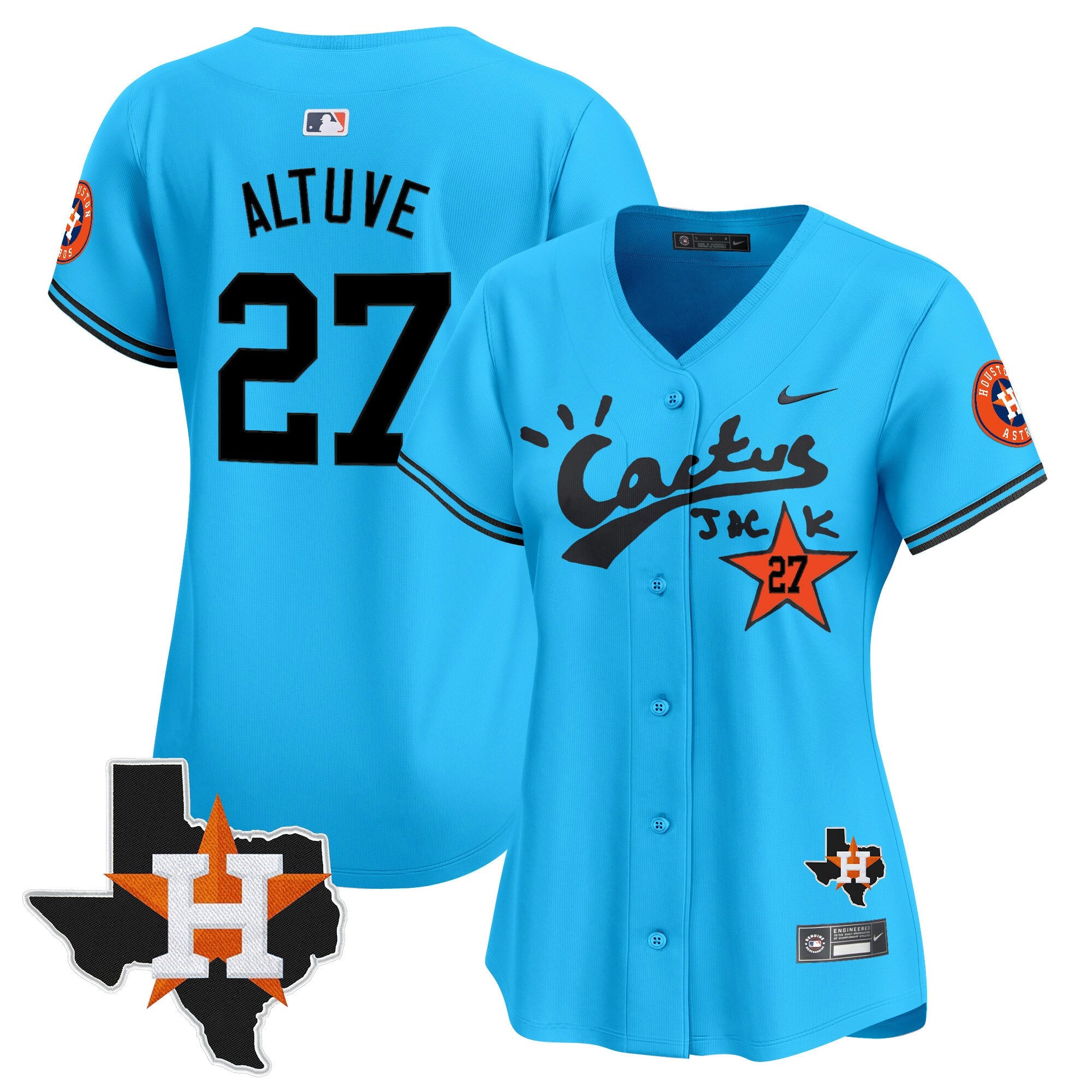 Women’s Houston Cactus Jack Patch Vapor Premier Limited Jersey V11 – Stitched