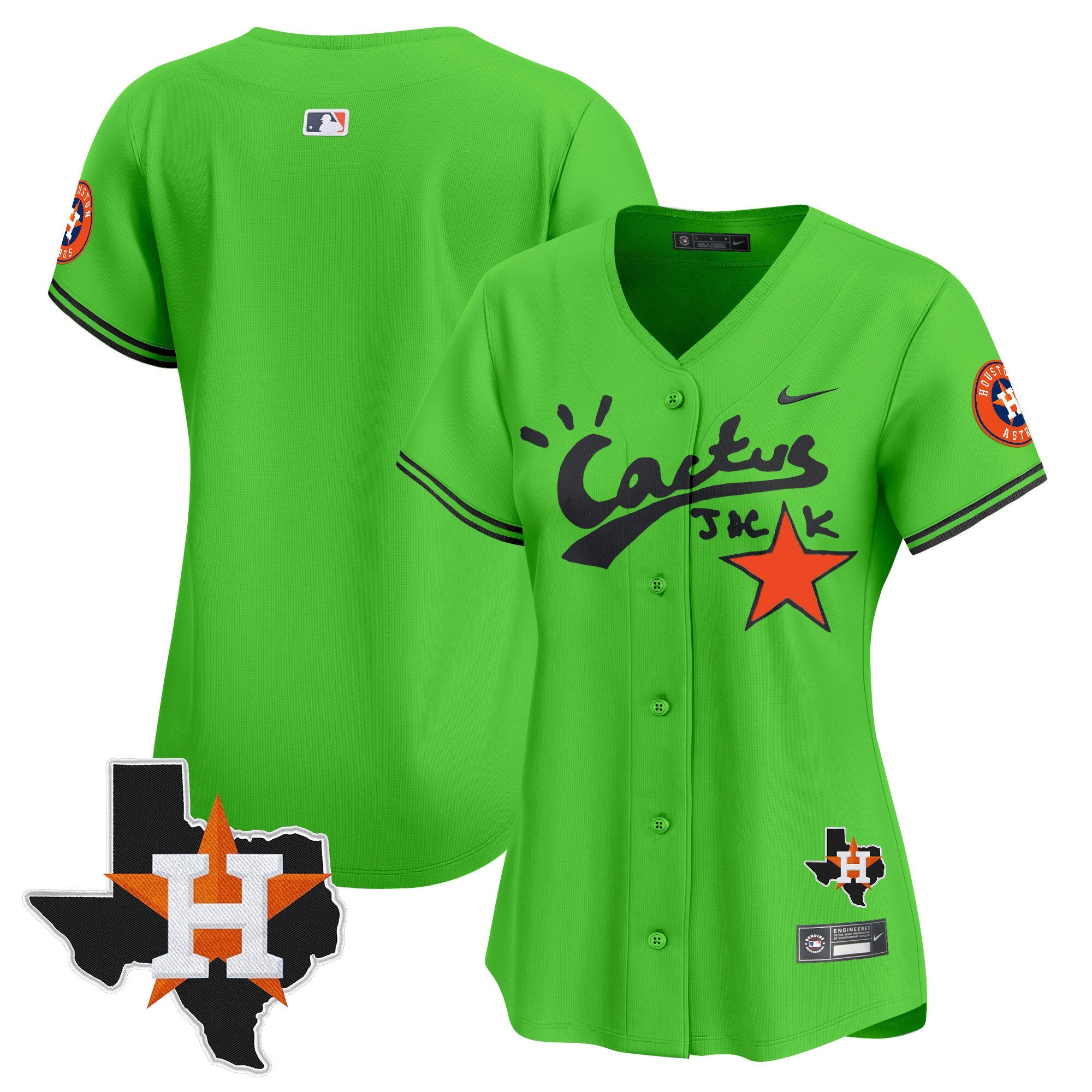 Women’s Houston Cactus Jack Patch Vapor Premier Limited Jersey V11 – Stitched