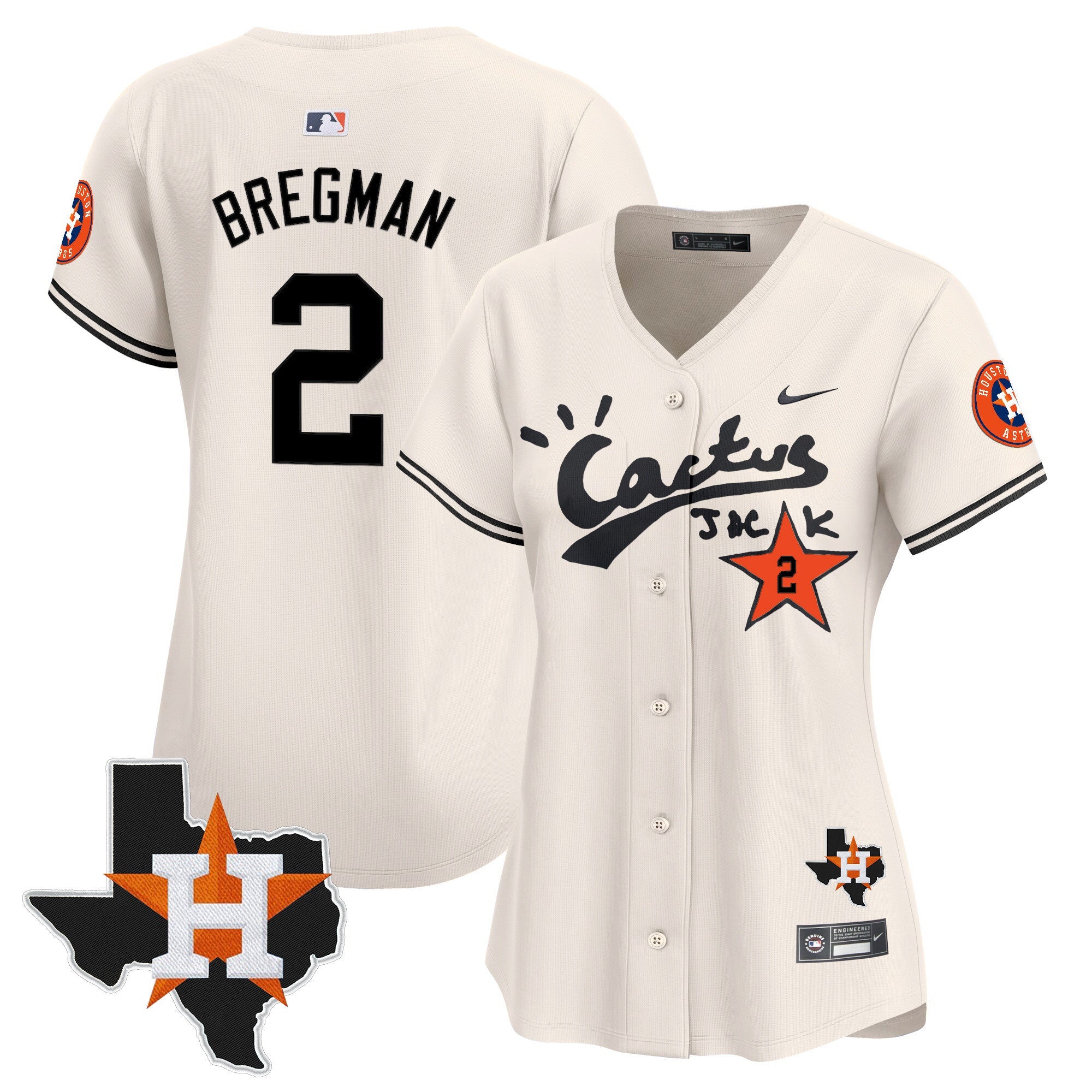 Women’s Houston Cactus Jack Patch Vapor Premier Limited Jersey V11 – Stitched