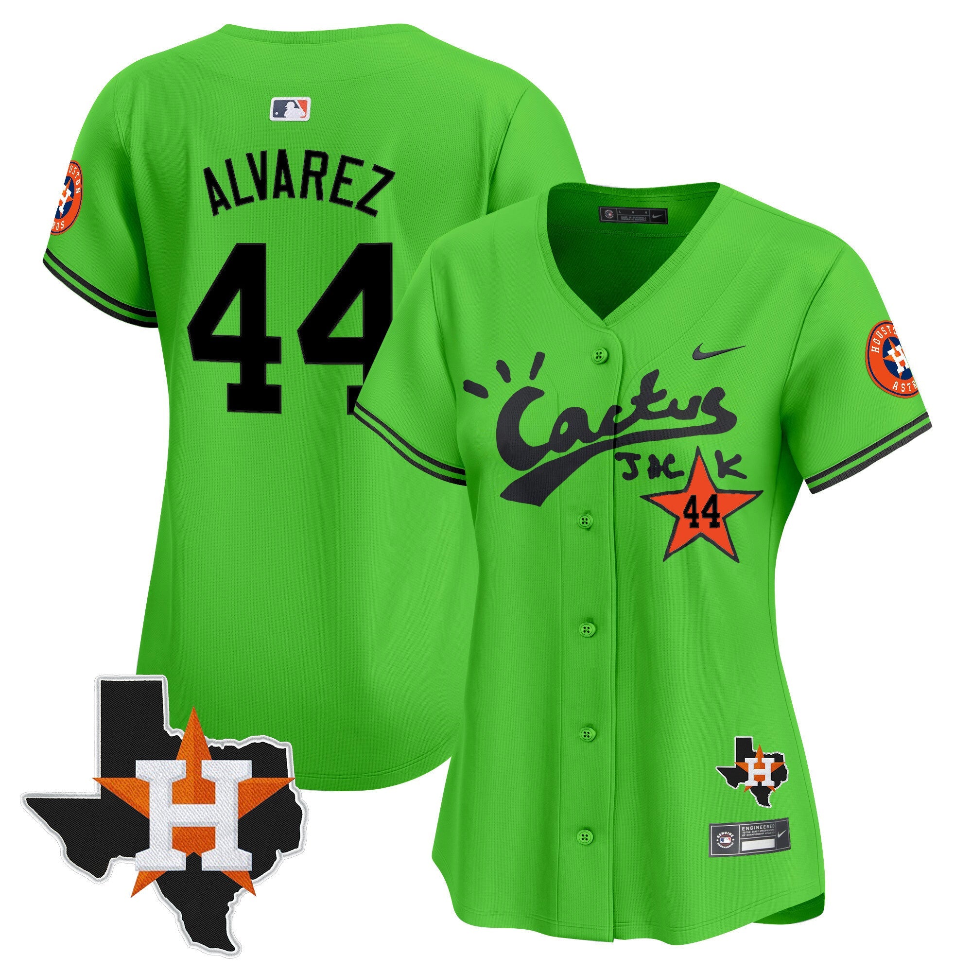 Women’s Houston Cactus Jack Patch Vapor Premier Limited Jersey V11 – Stitched