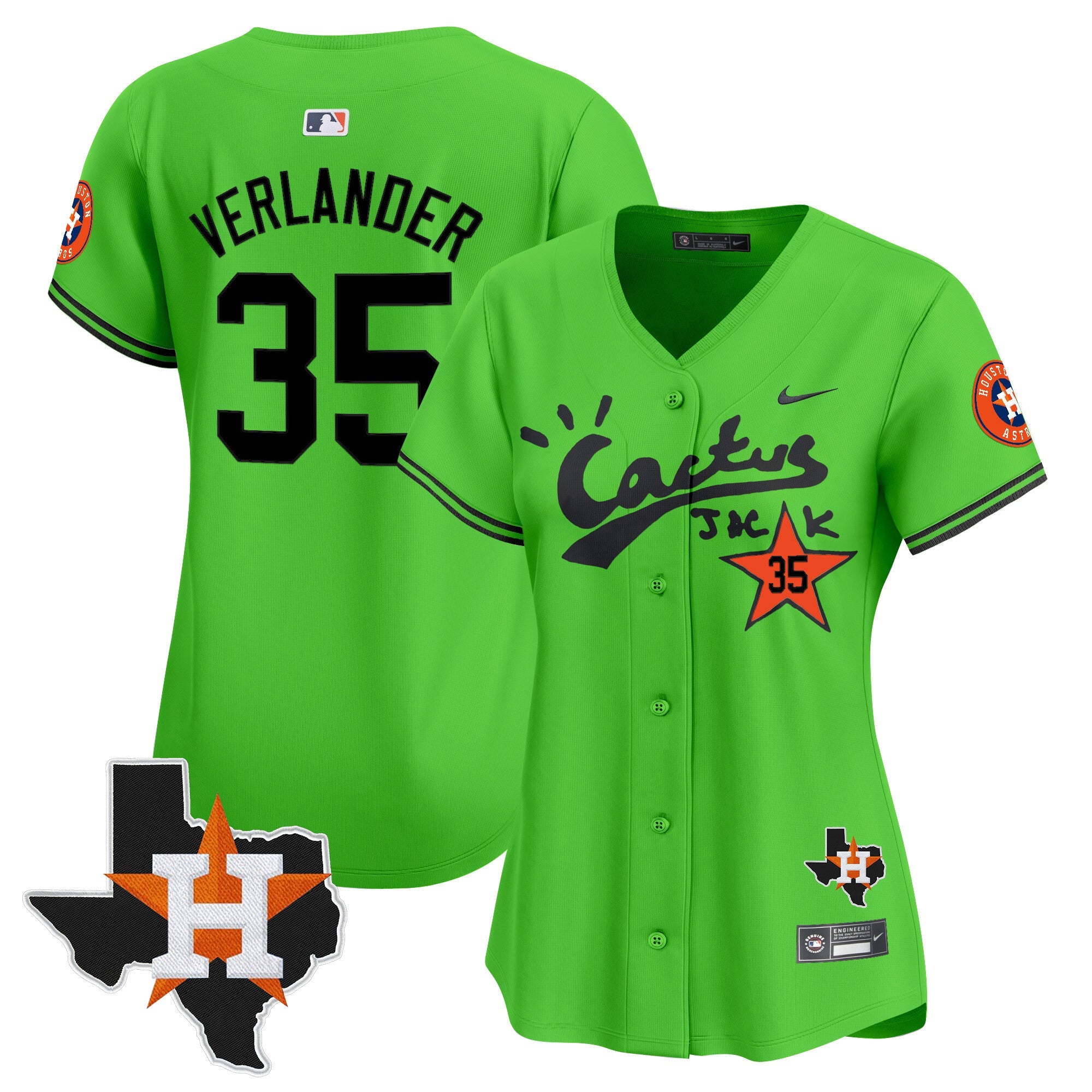 Women’s Houston Cactus Jack Patch Vapor Premier Limited Jersey V11 – Stitched