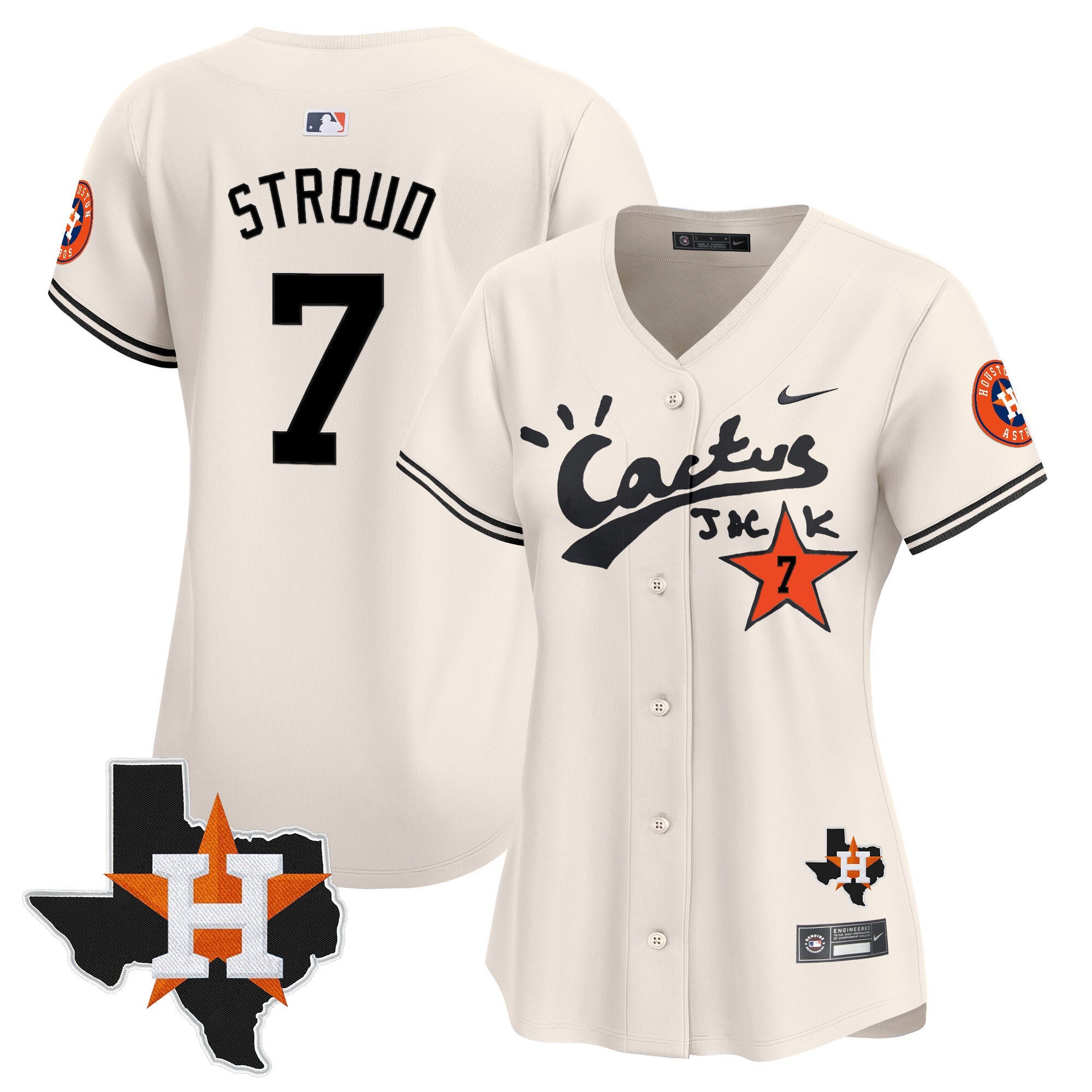 Women’s Houston Cactus Jack Patch Vapor Premier Limited Jersey V11 – Stitched