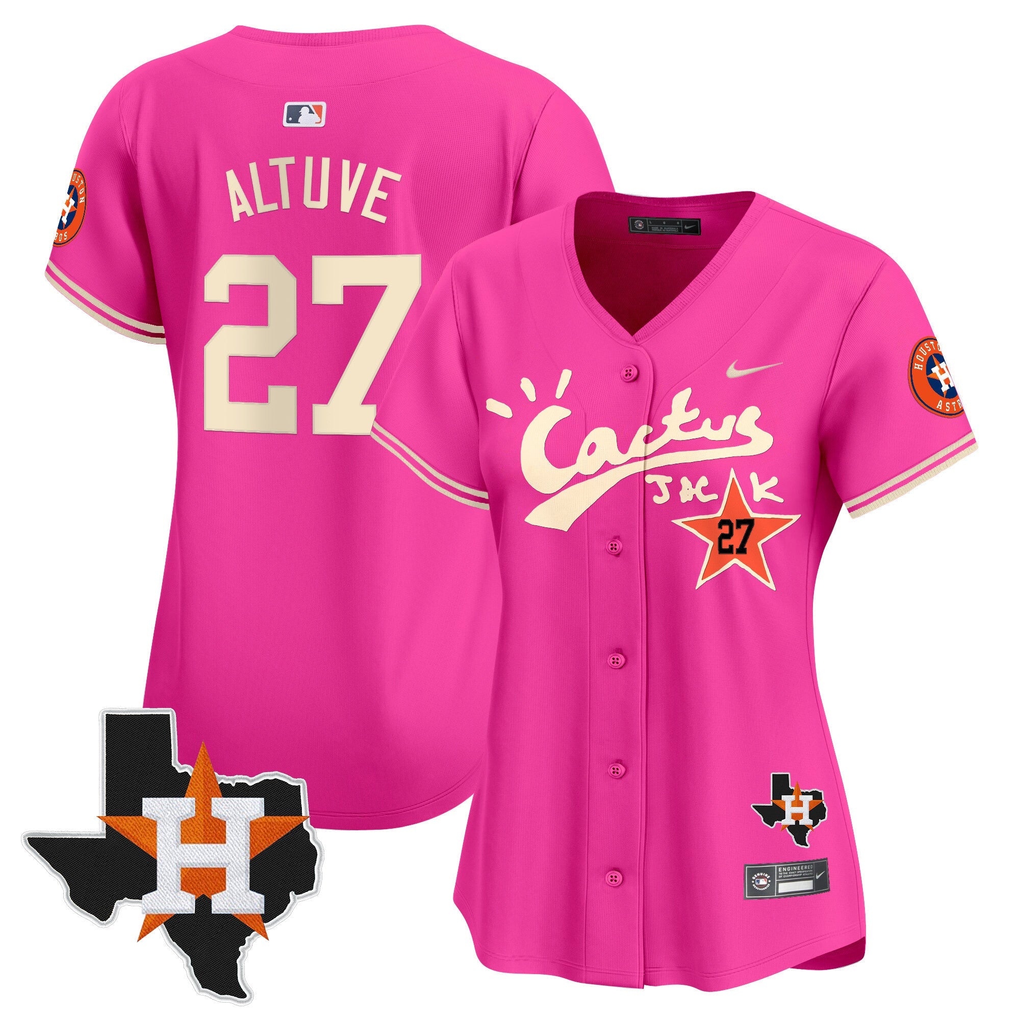 Women’s Houston Cactus Jack Patch Vapor Premier Limited Jersey V11 – Stitched