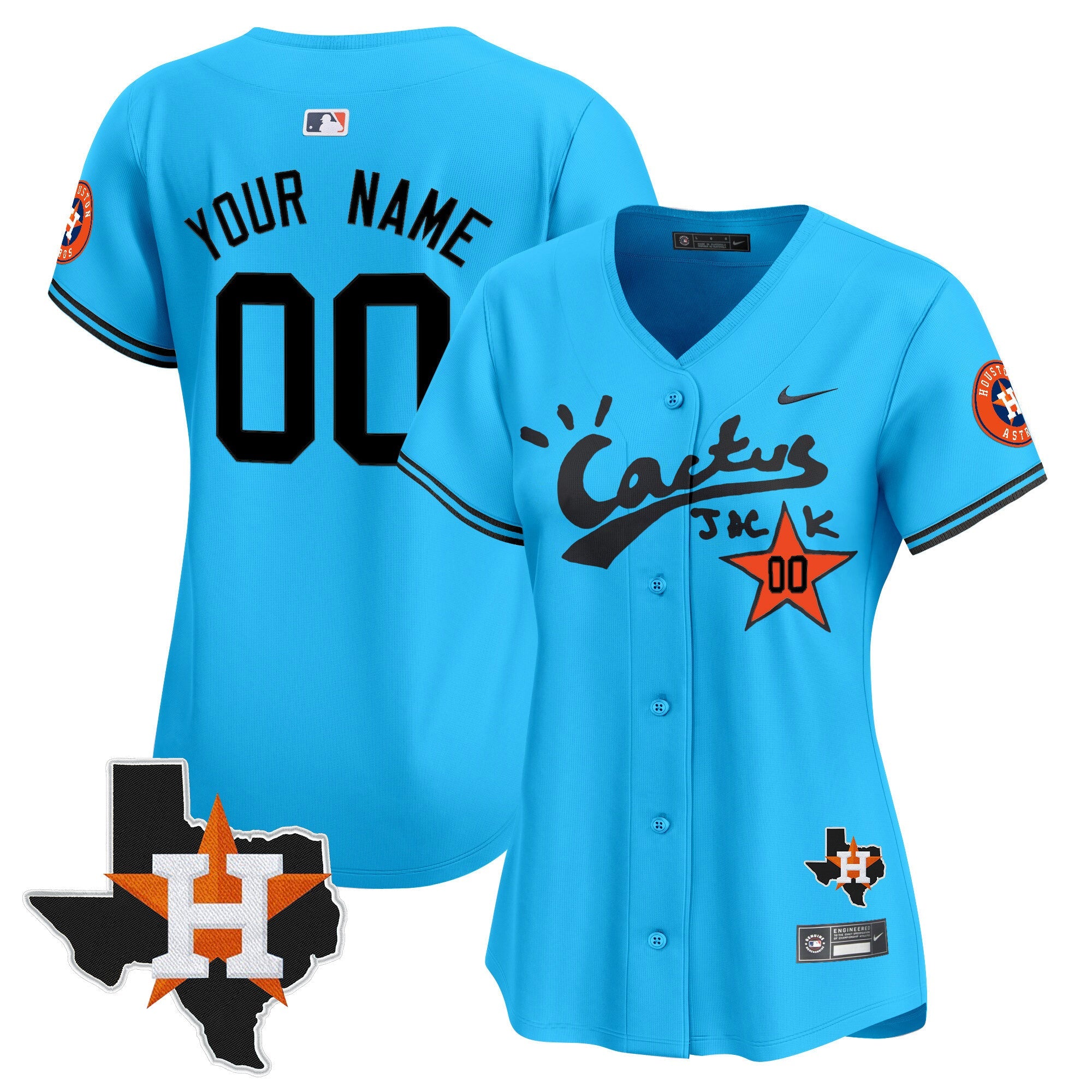 Houston Cactus Jack Patch Vapor Premier Limited Custom Jersey V11 – Stitched