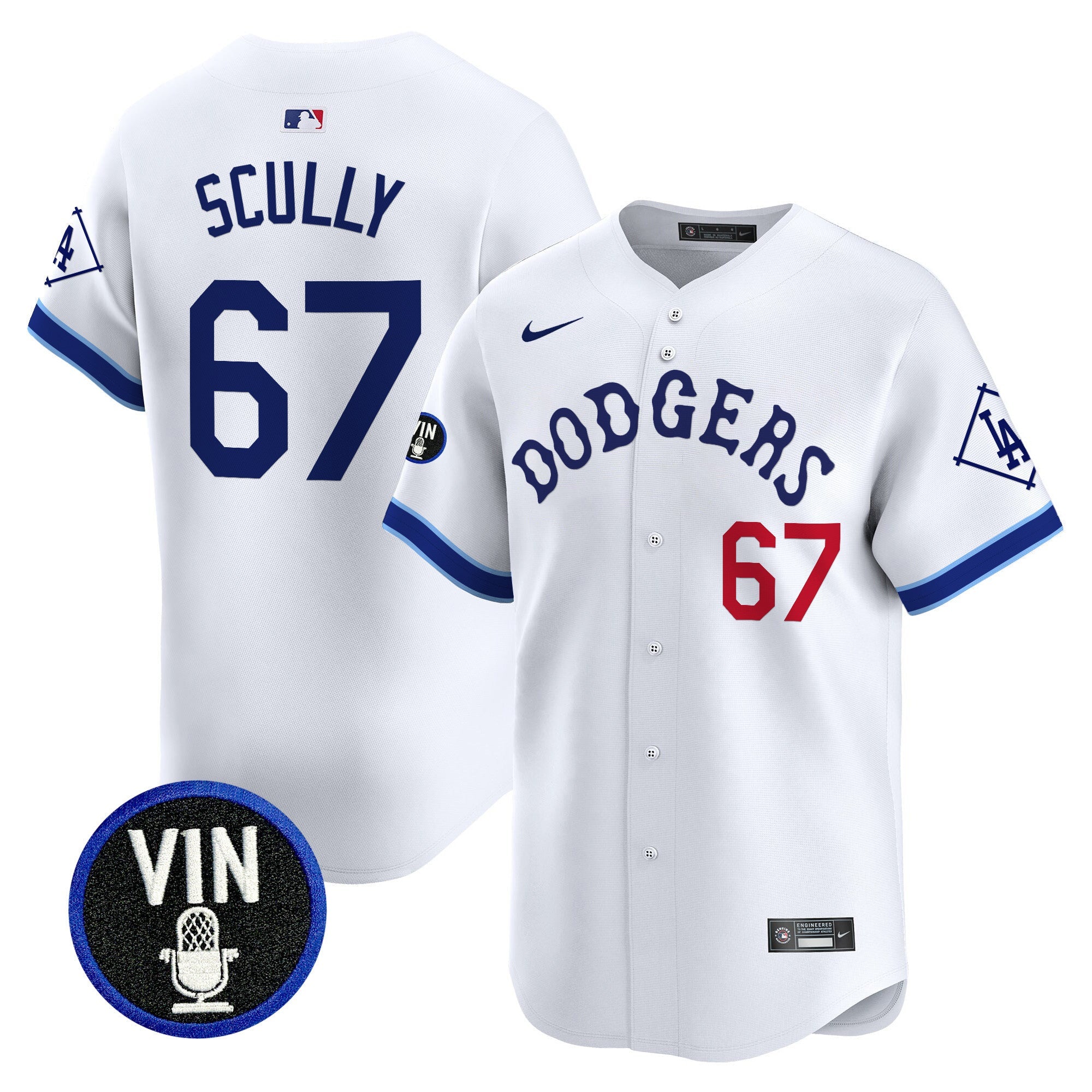 Men’s Tribute Vin Scully Patch Vapor Premier Limited Jersey