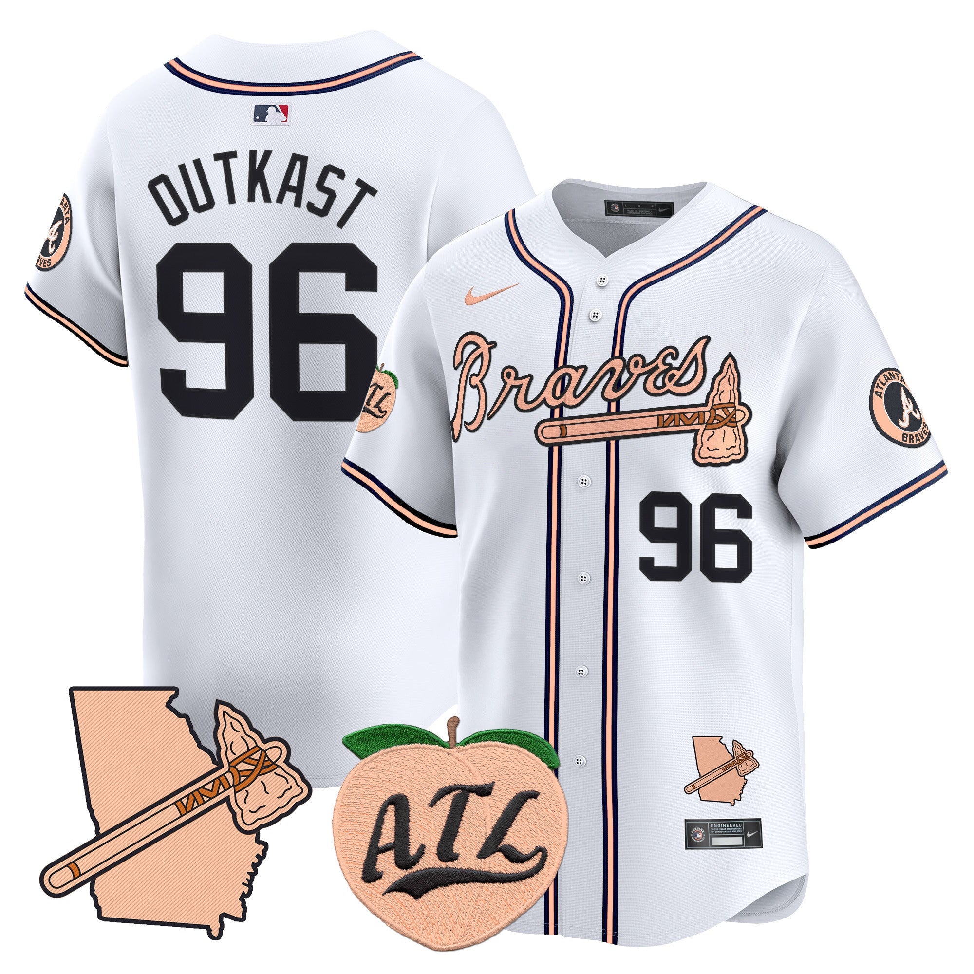 Men’s Atlanta Peach Vapor Premier Limited Jersey