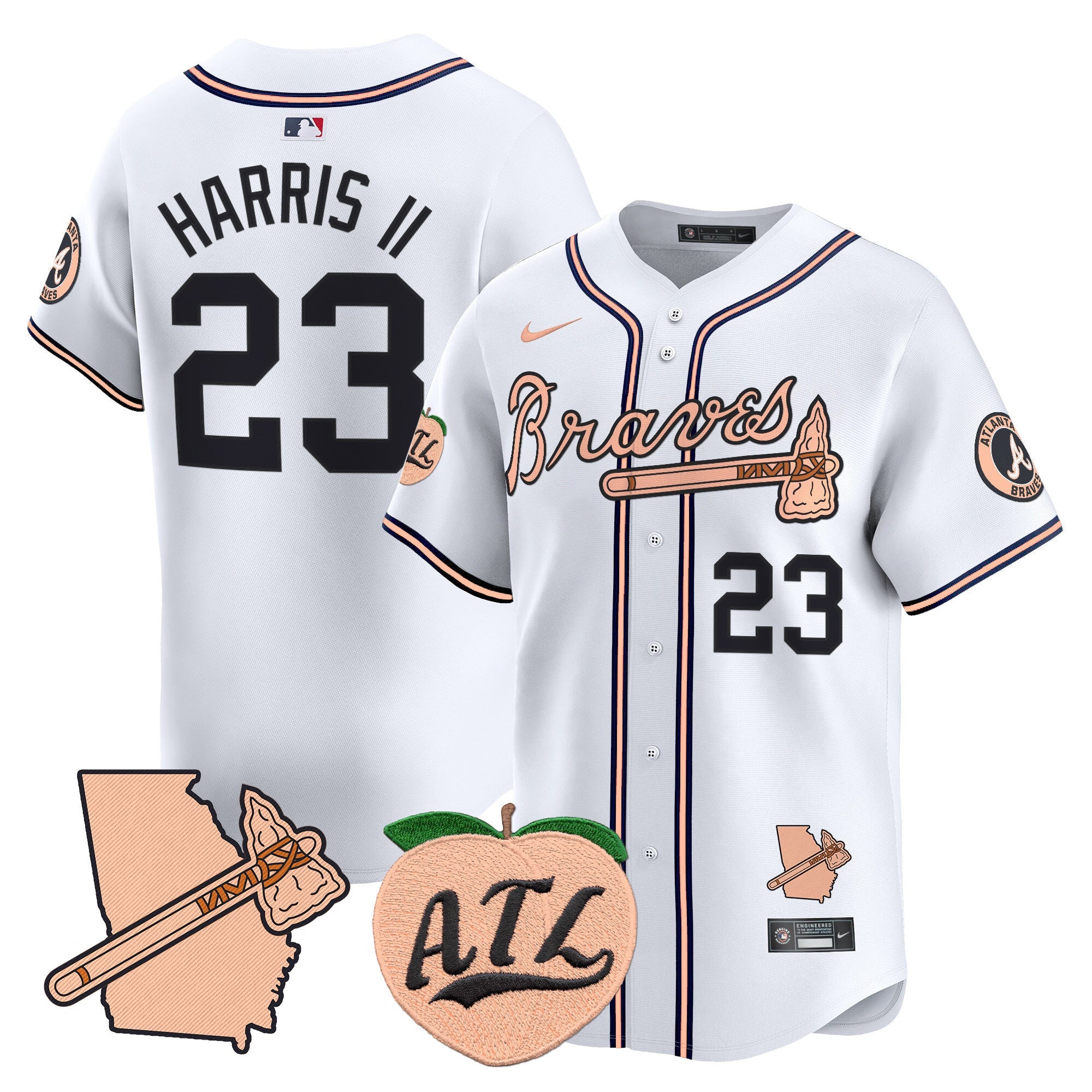 Men’s Atlanta Peach Vapor Premier Limited Jersey