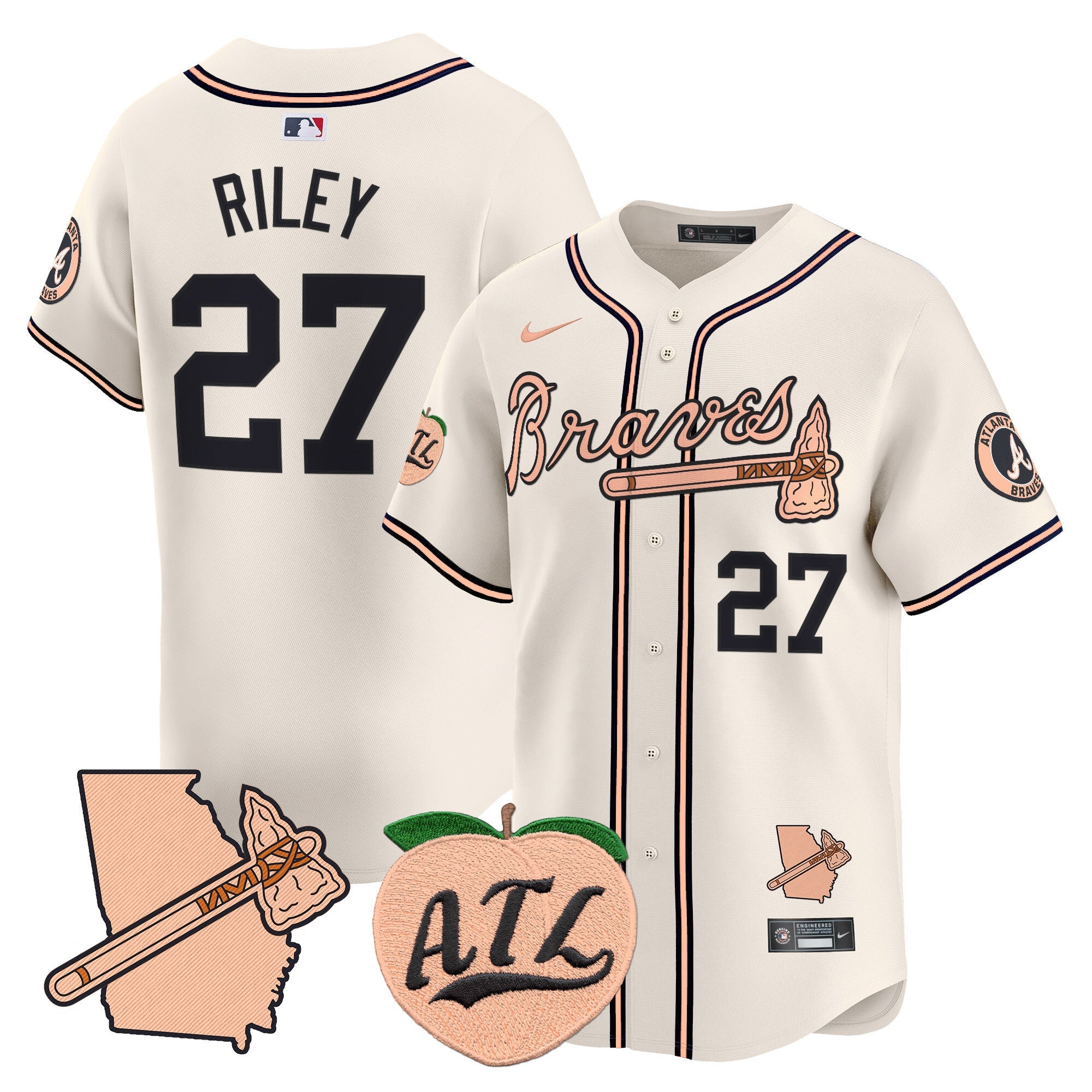 Men’s Atlanta Peach Vapor Premier Limited Jersey