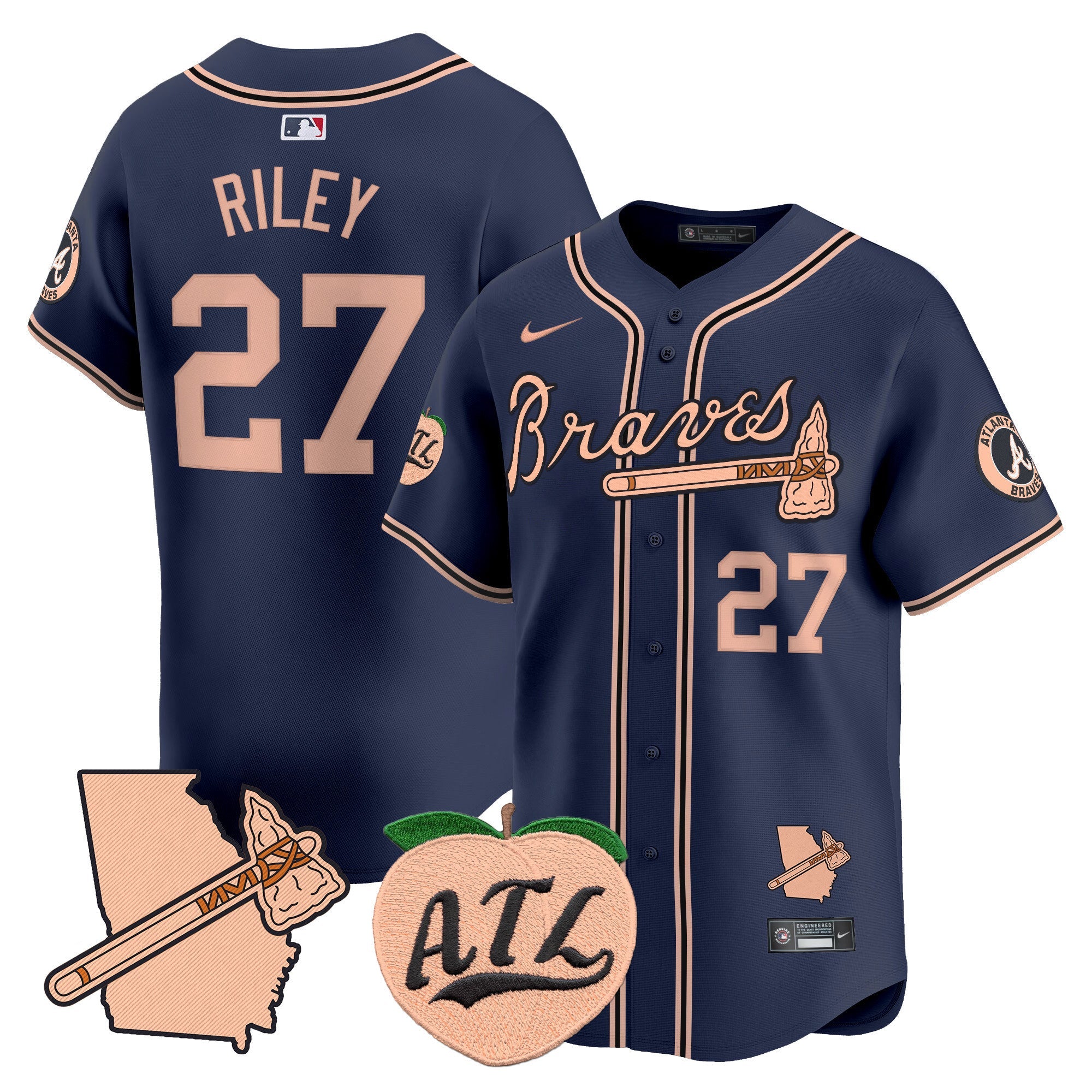 Men’s Atlanta Peach Vapor Premier Limited Jersey